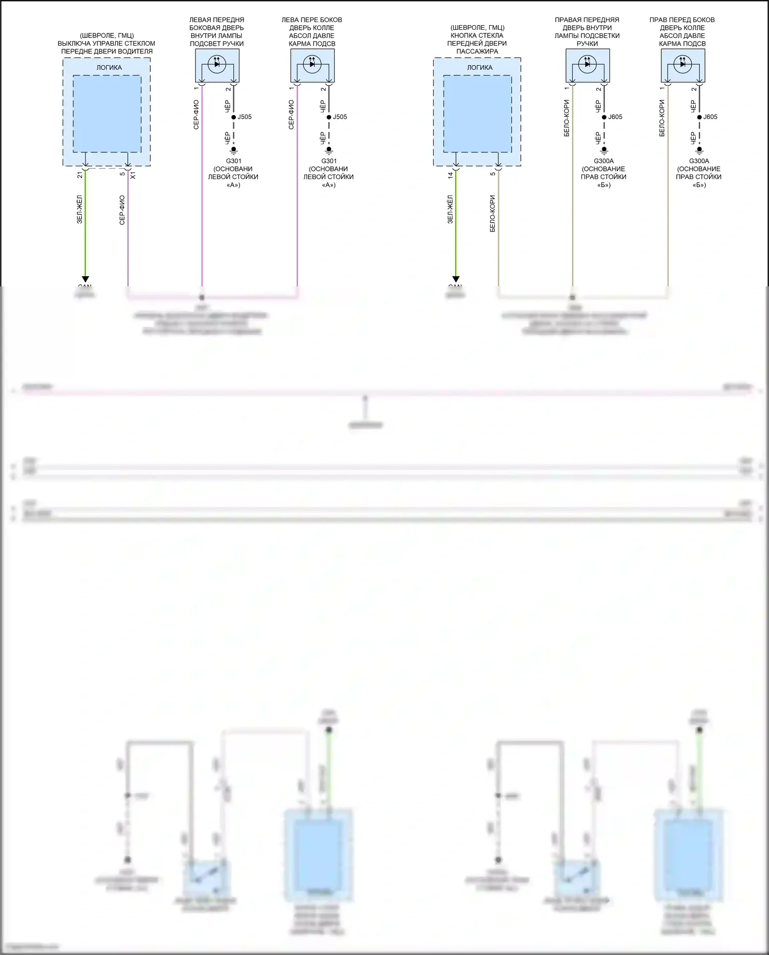 Yukon GMC V (2020-2024): Электросхема освещения салона (4 из 9) 