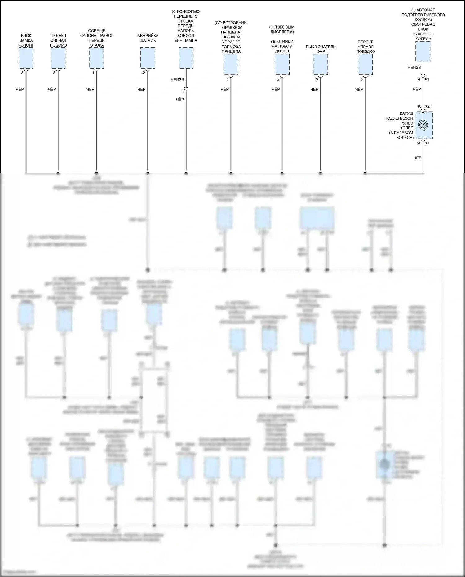 Yukon GMC V (2020-2024): Электросхема разводки массы (4 из 11) 