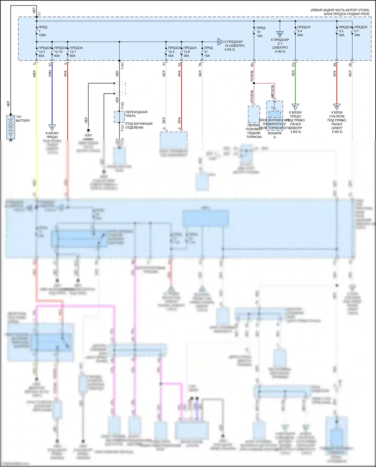 Accord Honda IX рестайлинг (2014-2019): Электросхема блока предохранителей реле, гибридного (1 из 5) 