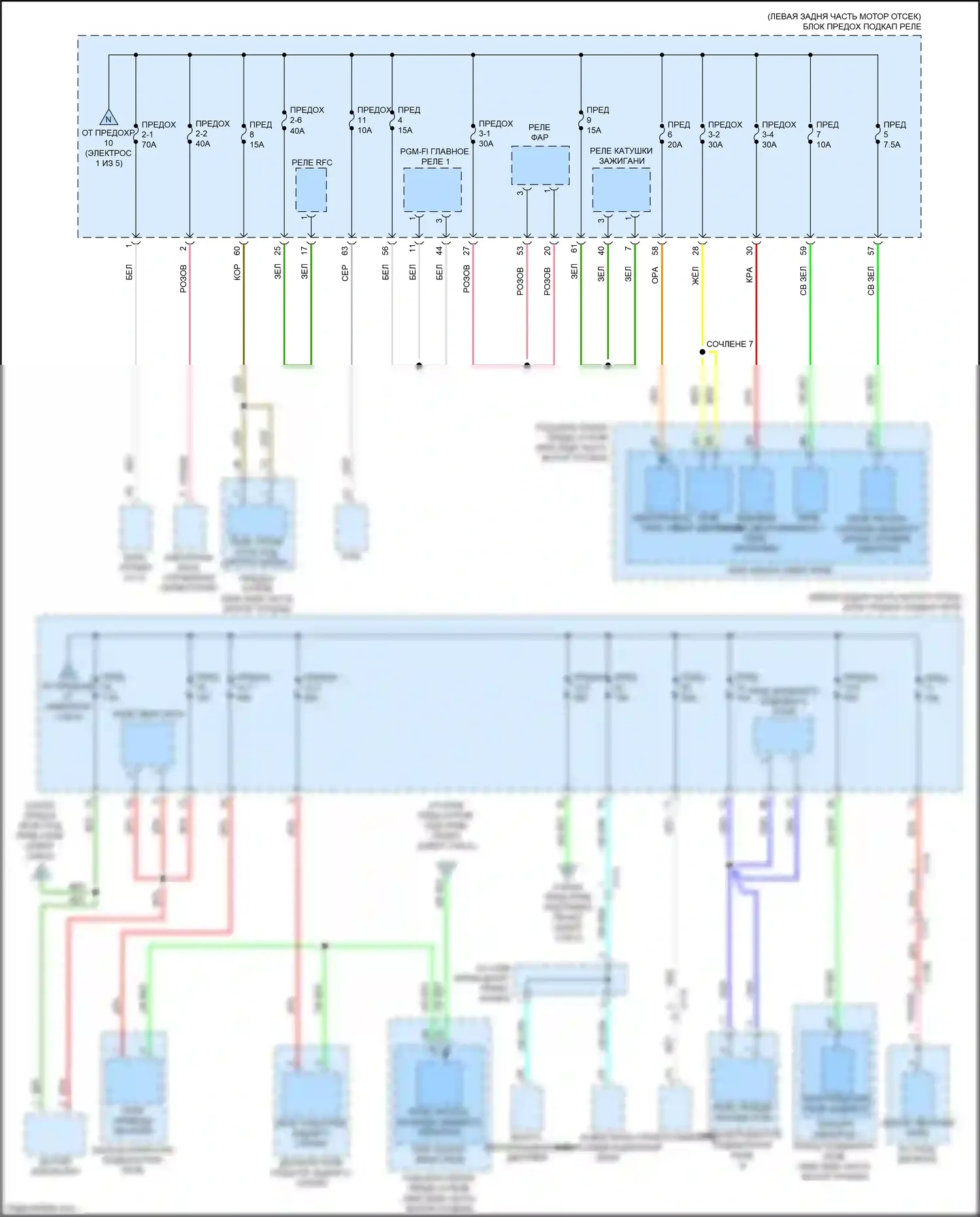 Accord Honda IX рестайлинг (2014-2019): Электросхема блока предохранителей реле, гибридного (5 из 5) 