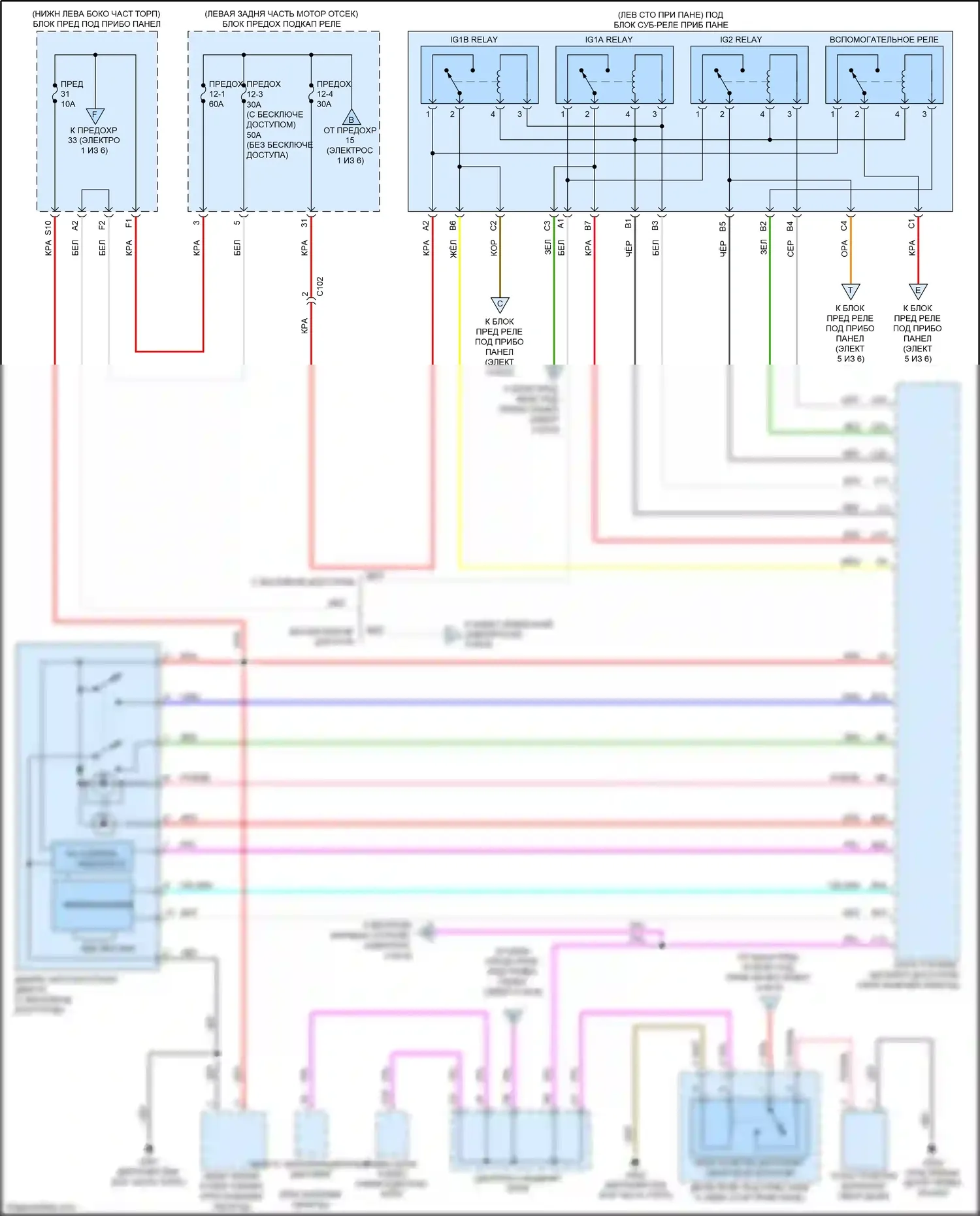 Accord Honda IX рестайлинг (2014-2019): Электросхема блока предохранителей реле, кроме гибридного (6 из 6) 