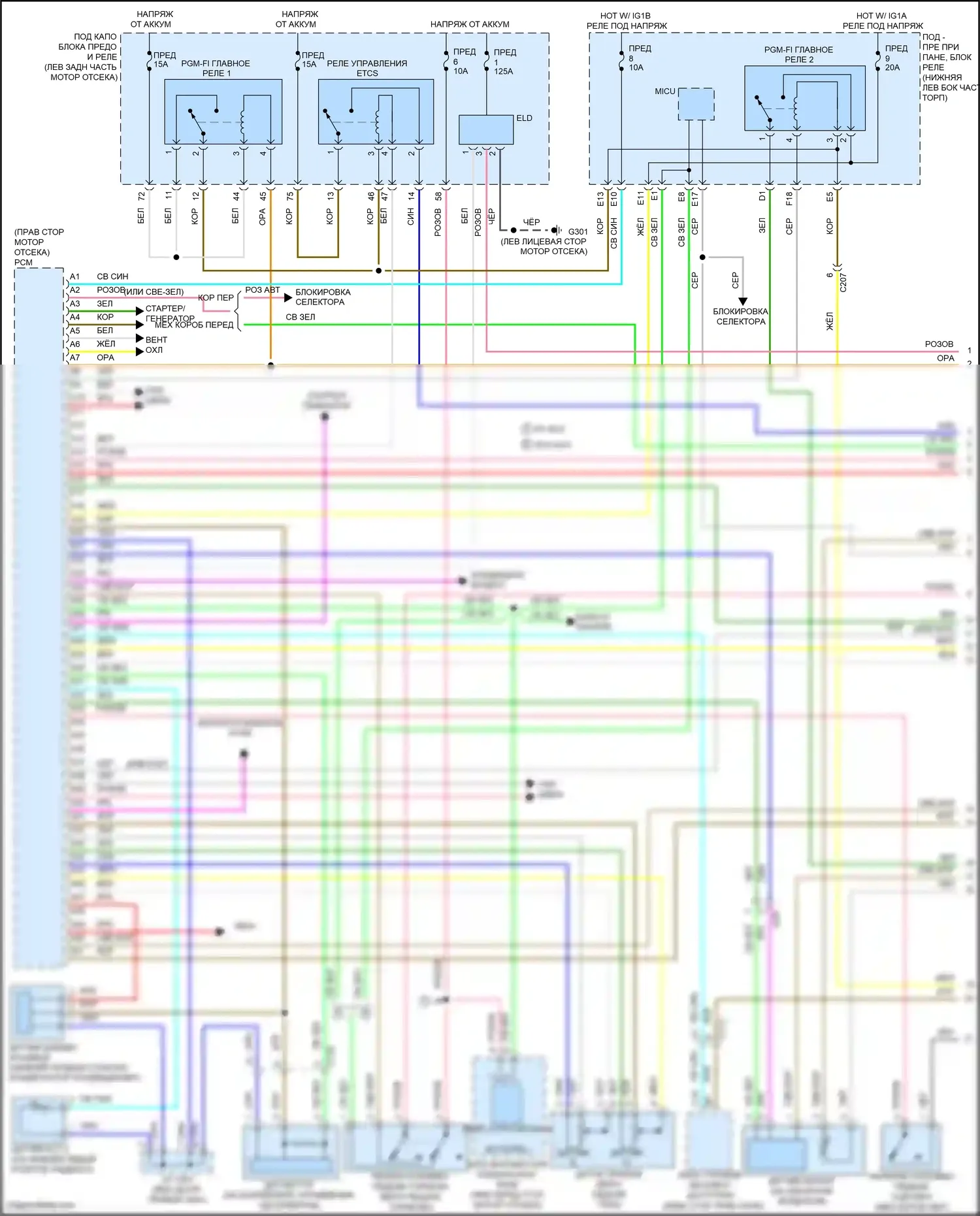 Accord Honda IX рестайлинг (2014-2019): Электросхема двигателя 3.5l (1 из 7) 