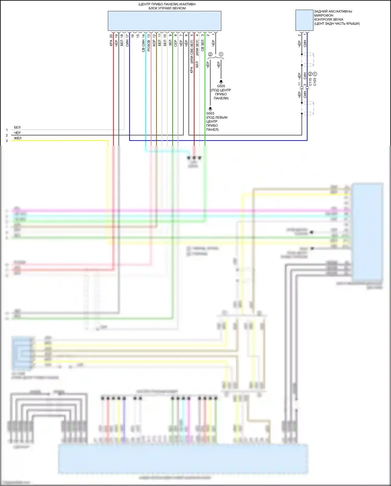 Accord Honda IX рестайлинг (2014-2019): Электросхема магнитолы, без дисплея (3 из 3) 