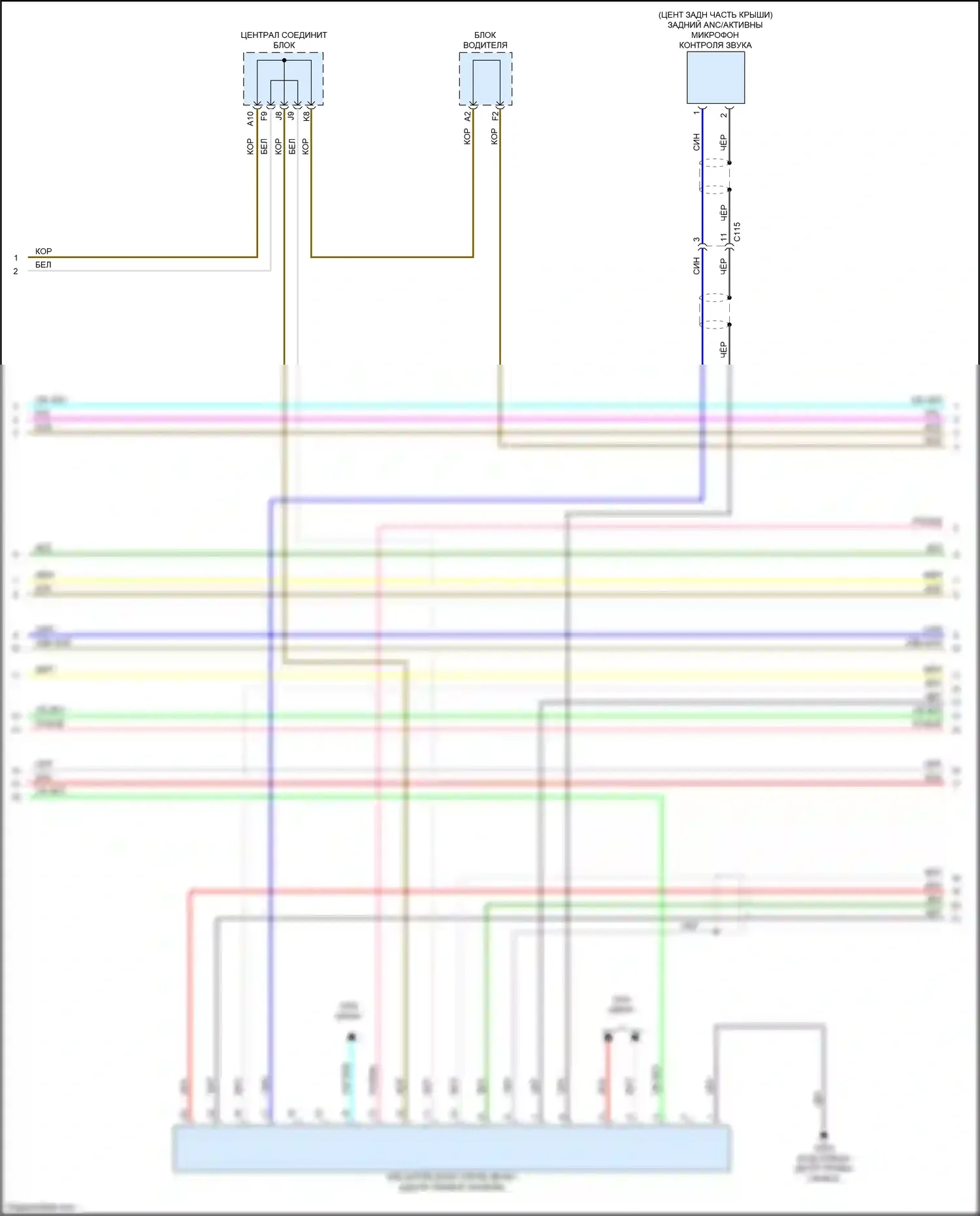 Accord Honda IX рестайлинг (2014-2019): Электросхема магнитолы, с дисплеем звука, без усилителя (2 из 5) 
