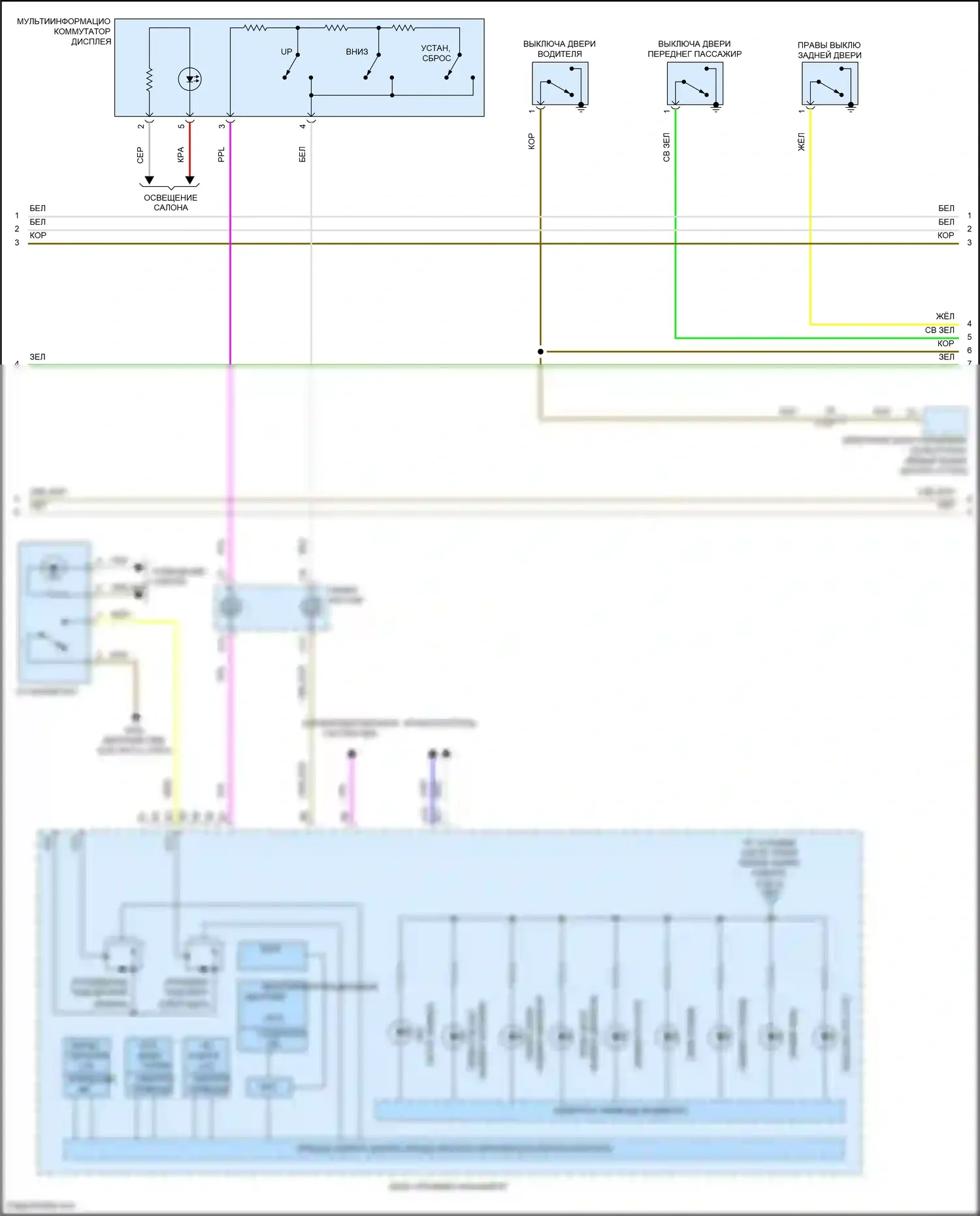 Accord Honda IX рестайлинг (2014-2019): Электросхема приборной панели, гибридная (2 из 3) 