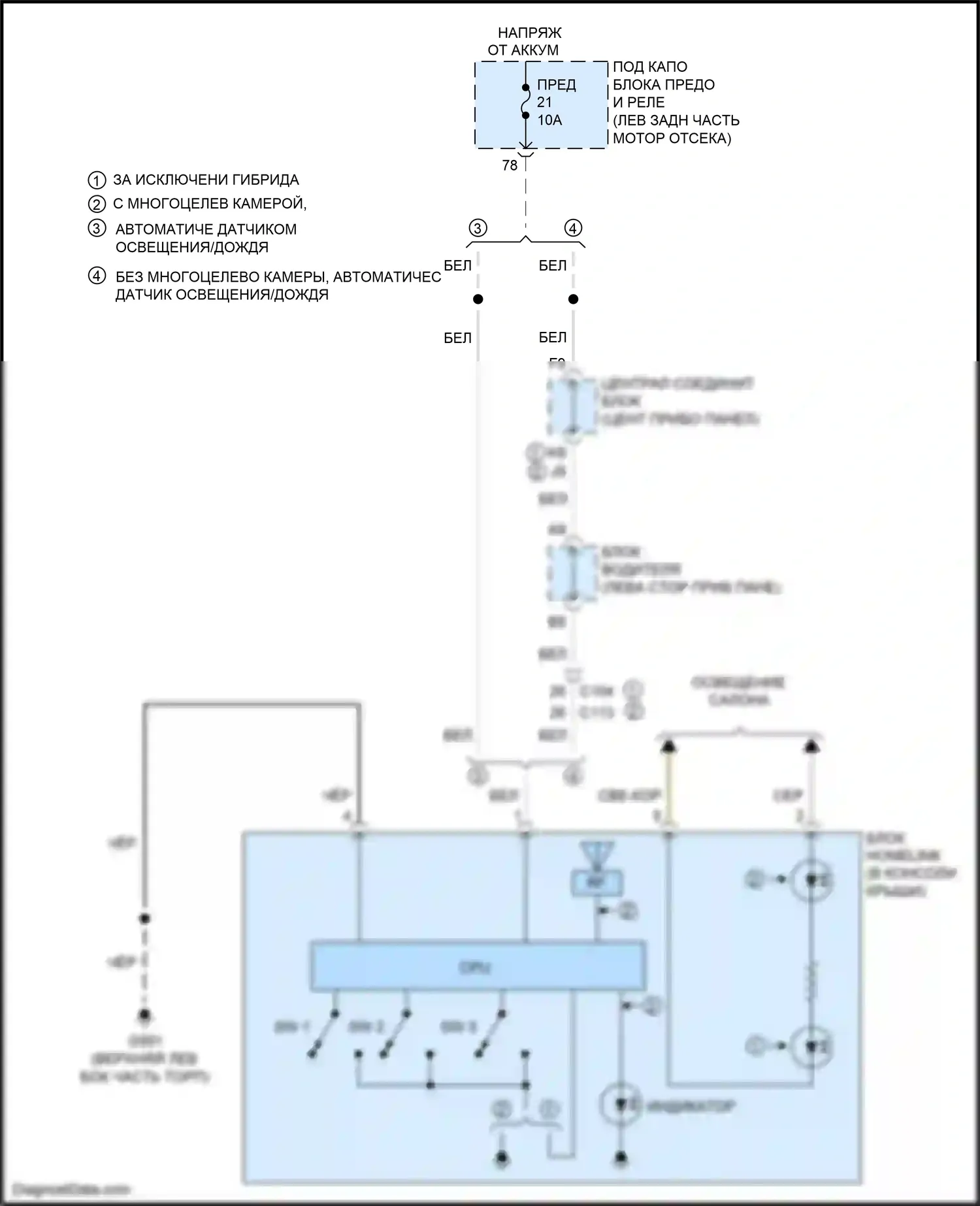 Accord Honda IX рестайлинг (2014-2019): Электросхема дистанционного управления homelink 