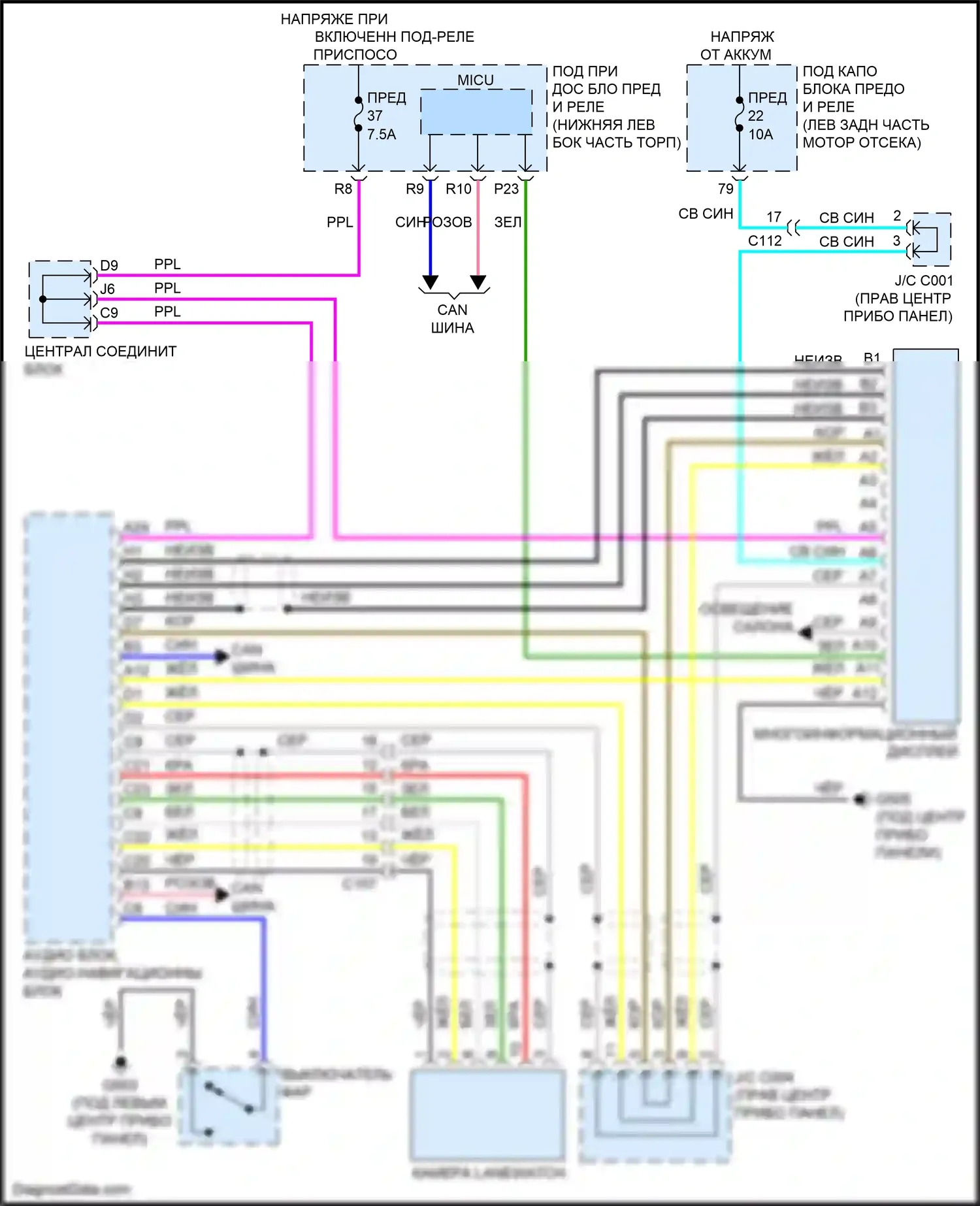 Accord Honda IX рестайлинг (2014-2019): Lane смотреть электросхему подключения камеры, кроме гибридного 