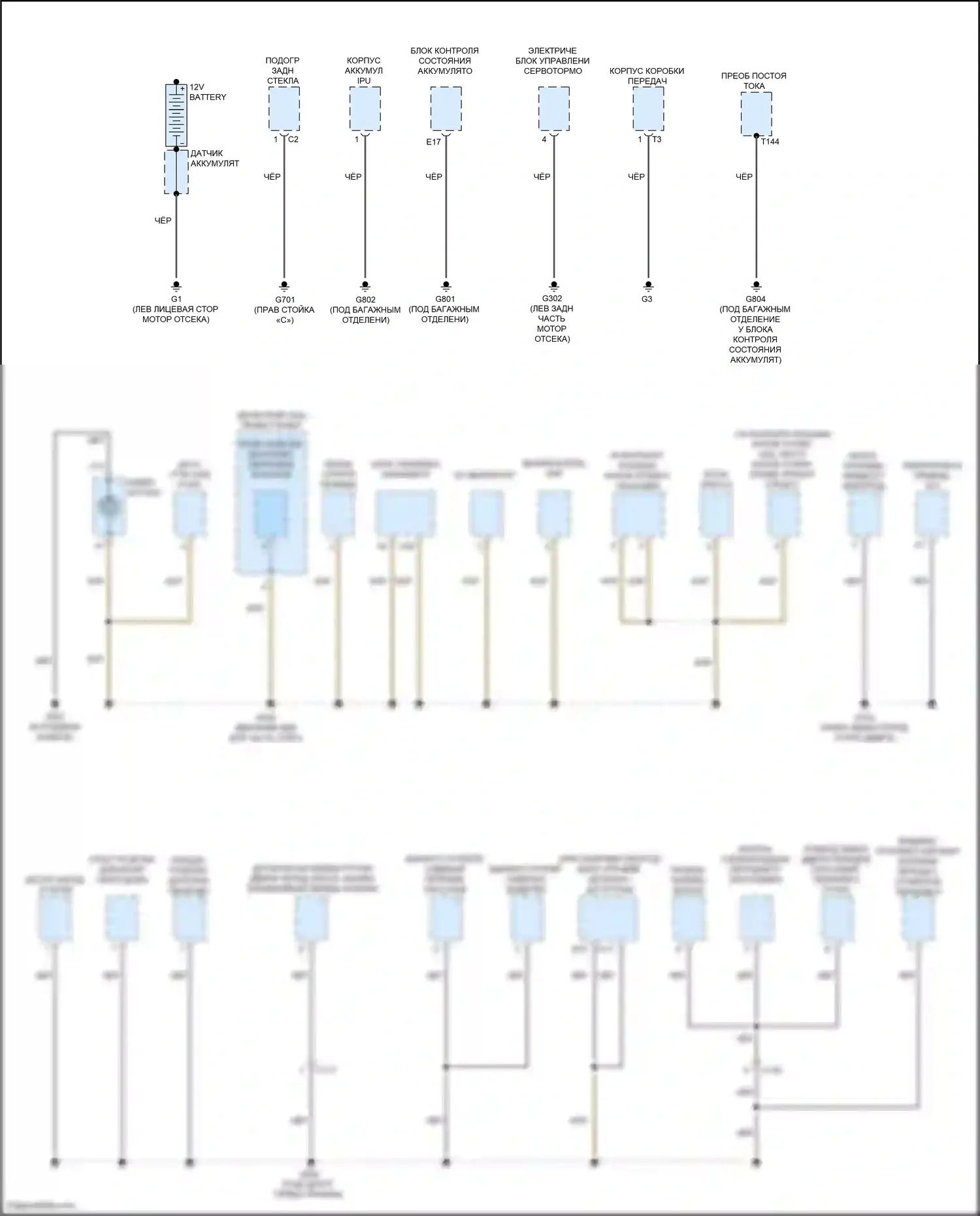 Accord Honda IX рестайлинг (2014-2019): Электросхема разводки массы, гибридная (1 из 5) 