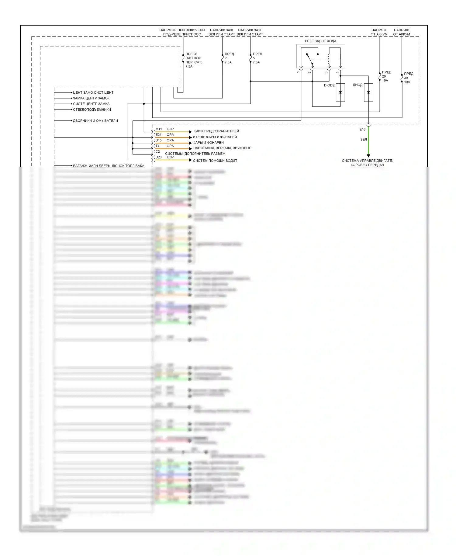Accord Honda IX (2012-2016): Электросхема блоков управления кузовом, за исключением гибридного (1 из 2) 