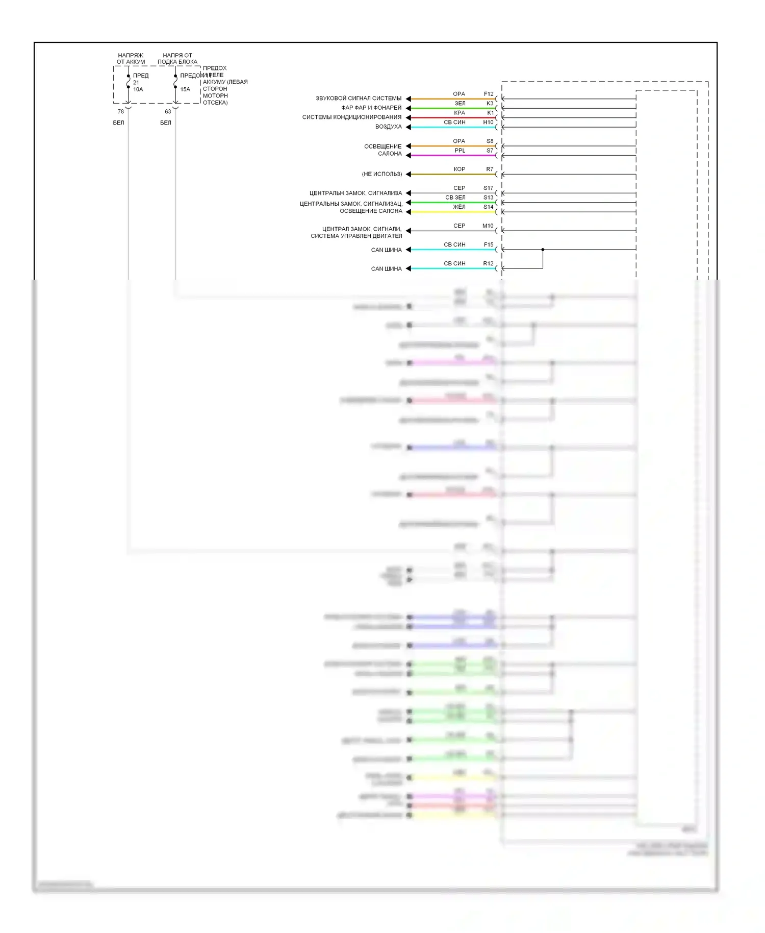 Accord Honda IX (2012-2016): Электросхема блоков управления кузовом, за исключением гибридного (2 из 2) 
