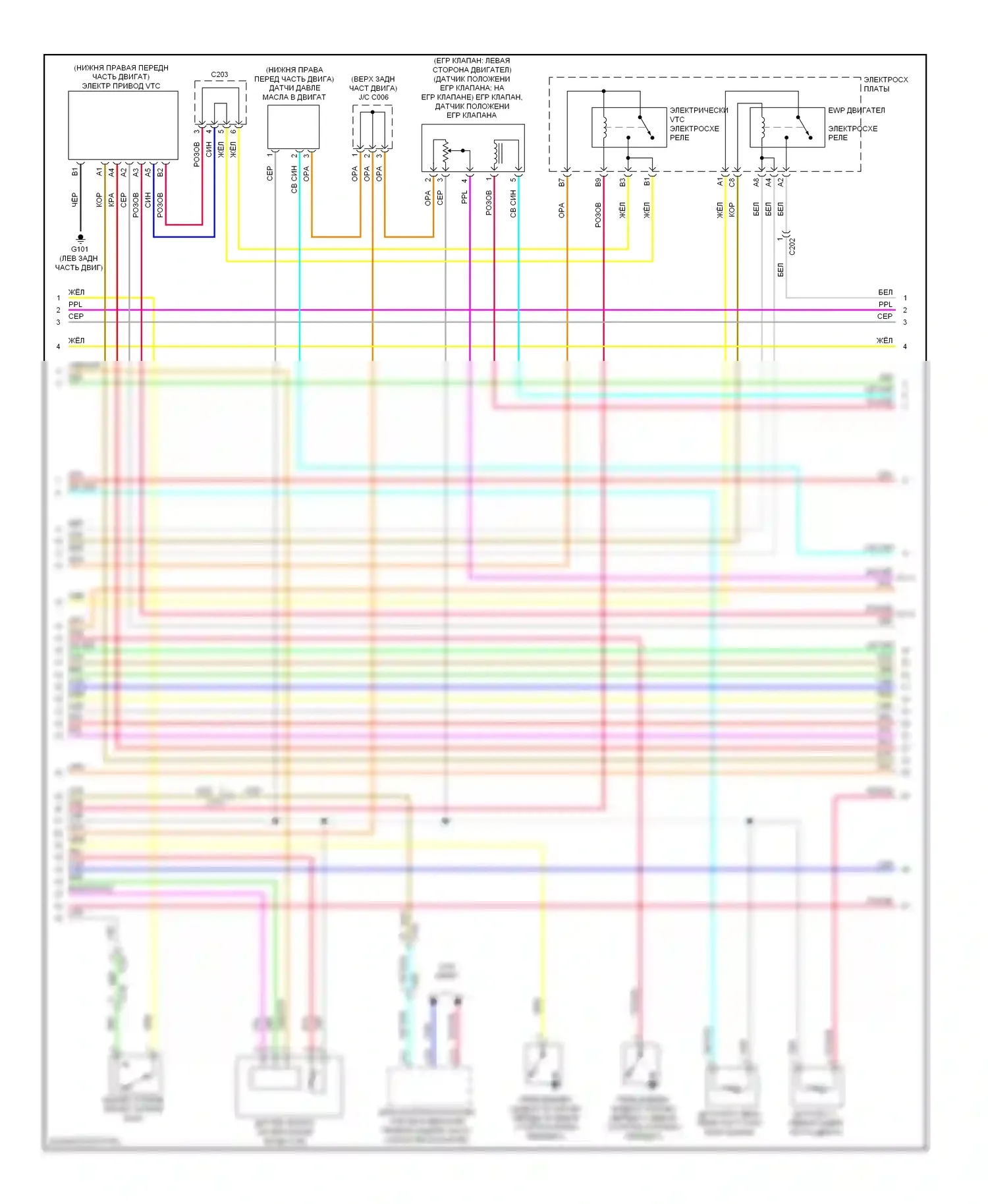 Accord Honda IX (2012-2016): Электросхема двигатель 2.0л гибрид, электросхема управления двигателем, подключаемый гибрид (4 из 6) 