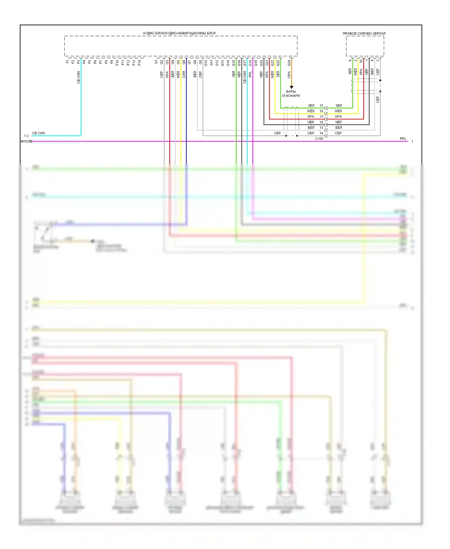 Accord Honda IX (2012-2016): Электросхема магнитолы премиум-класса, гибридная без навигации (3 из 5) 