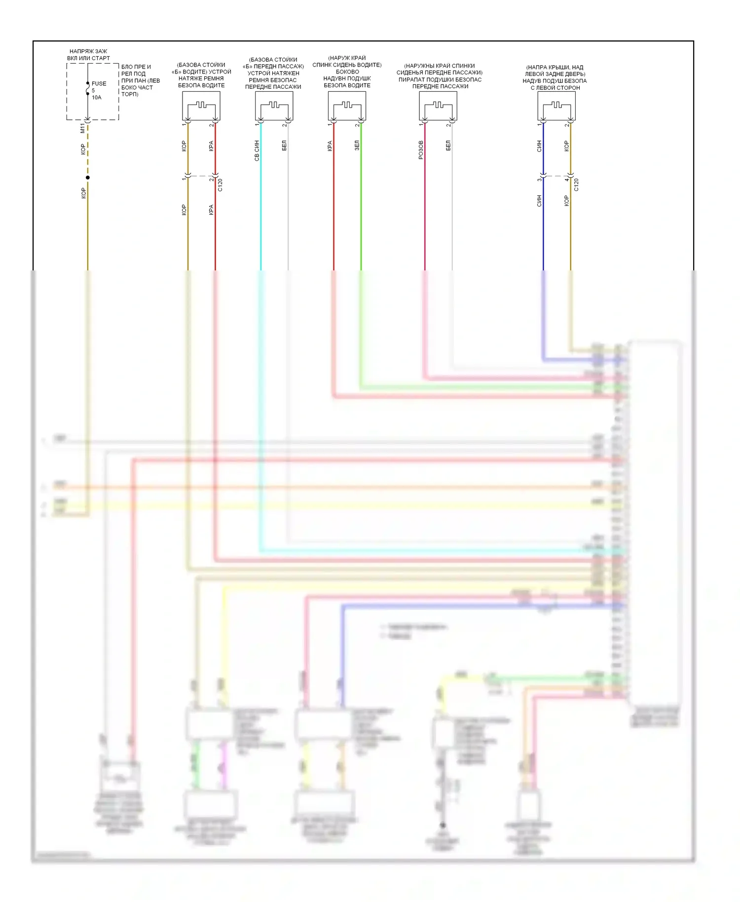 Accord Honda IX (2012-2016): Электросхема подушек безопасности, гибридная (3 из 3) 