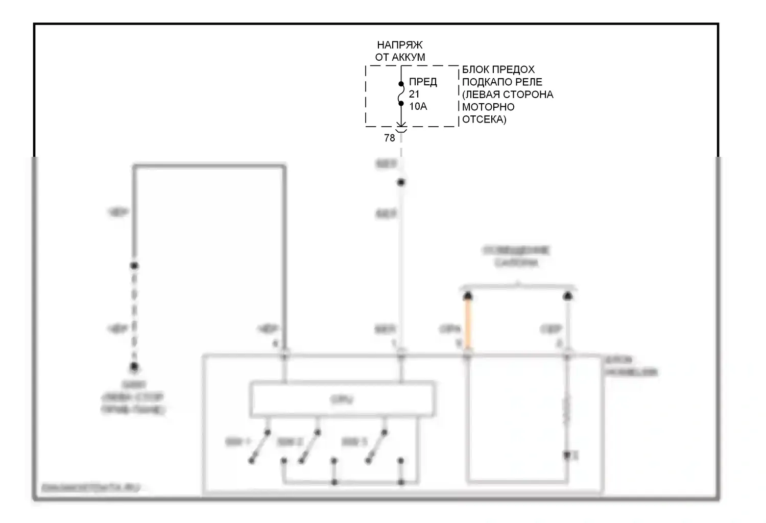 Accord Honda IX (2012-2016): Электросхема дистанционного управления homelink, кроме гибридной 