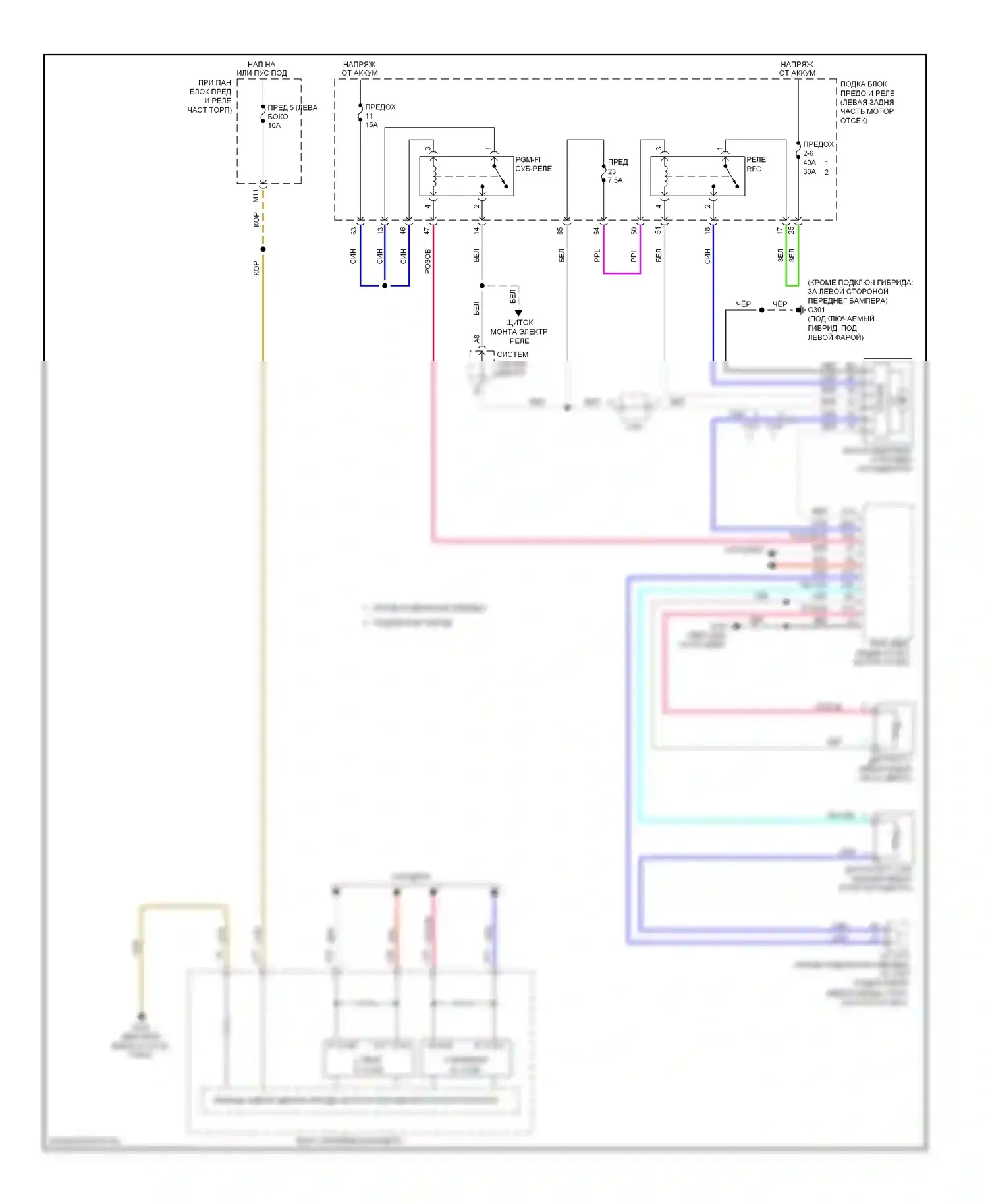 Accord Honda IX (2012-2016): Электросхема вентилятора охлаждения, подключаемый гибрид 
