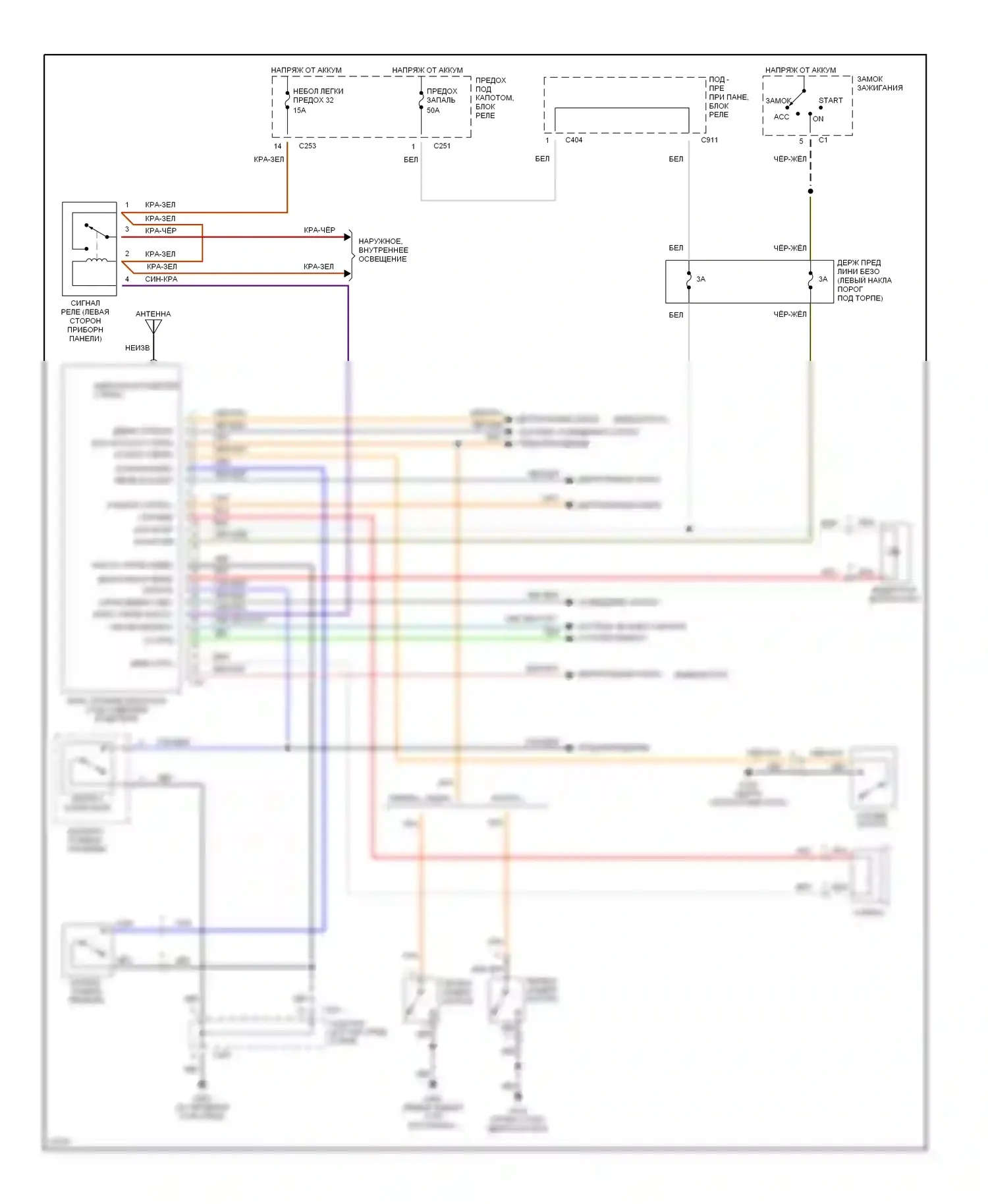 Accord Honda V (1993-1998): Сигнализации электросхема 