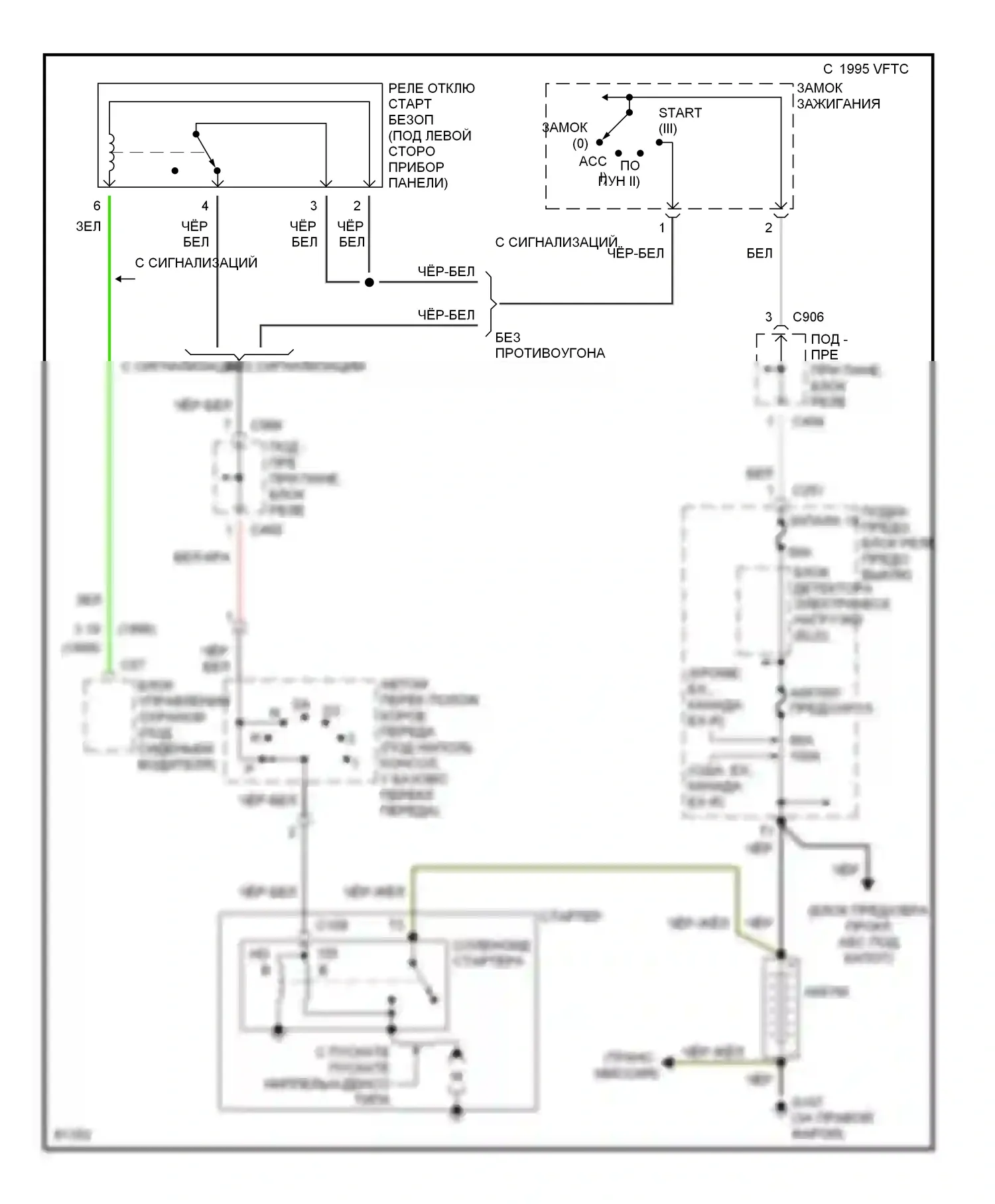 Accord Honda V (1993-1998): 2.2l, электросхема стартера, автомат коробки передач 