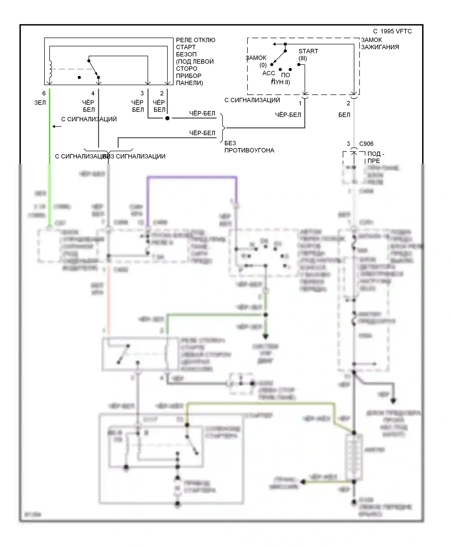 Accord Honda V (1993-1998): 2.7l, электросхема стартера 