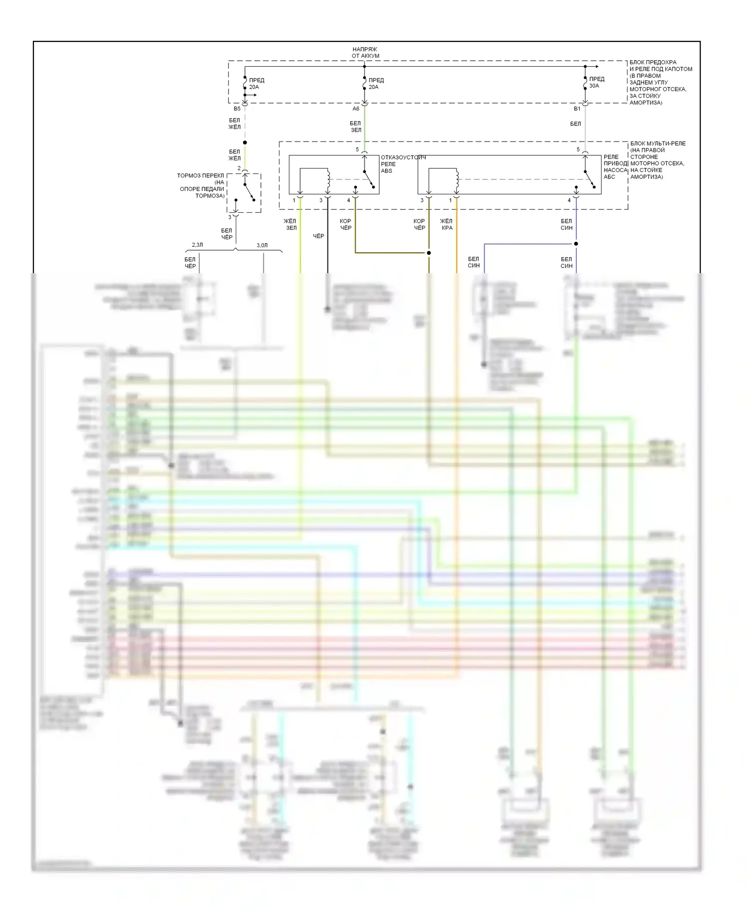 Accord Honda VI (1997-2002): Электросхемы антиблокировочной системы abs (1 из 2) 