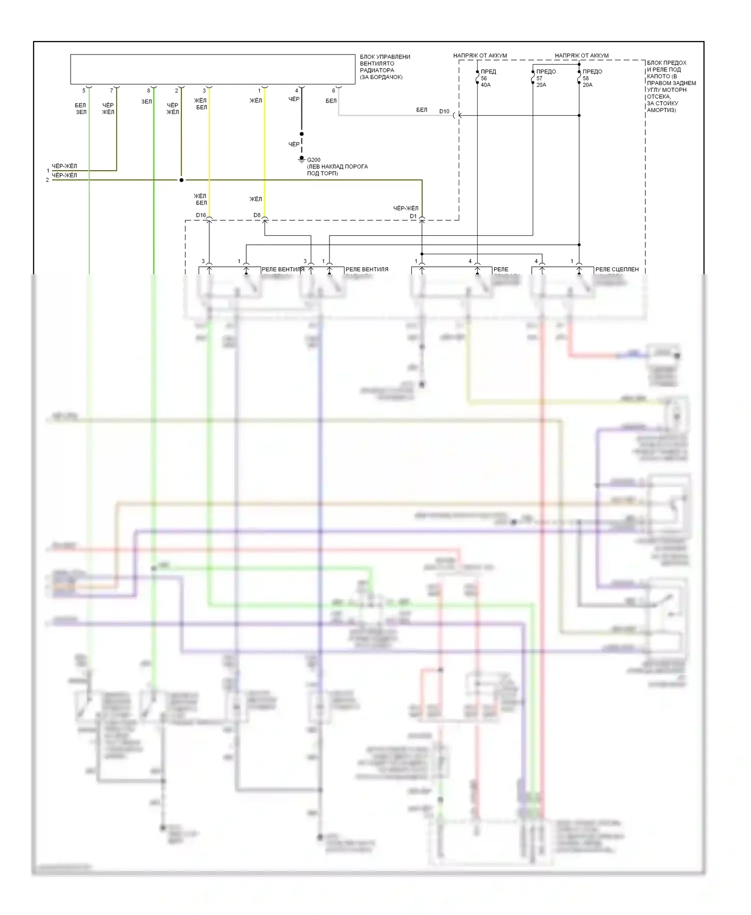 Accord Honda VI (1997-2002): Электросхема климат контроля (2 из 2) 