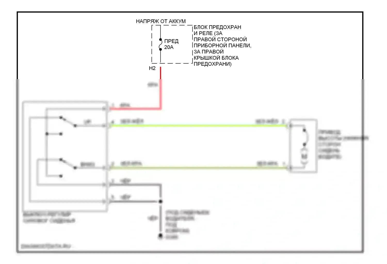 Accord Honda VI (1997-2002): 2-х сторонняя регулируемая электросхема сиденья с электроприводом 