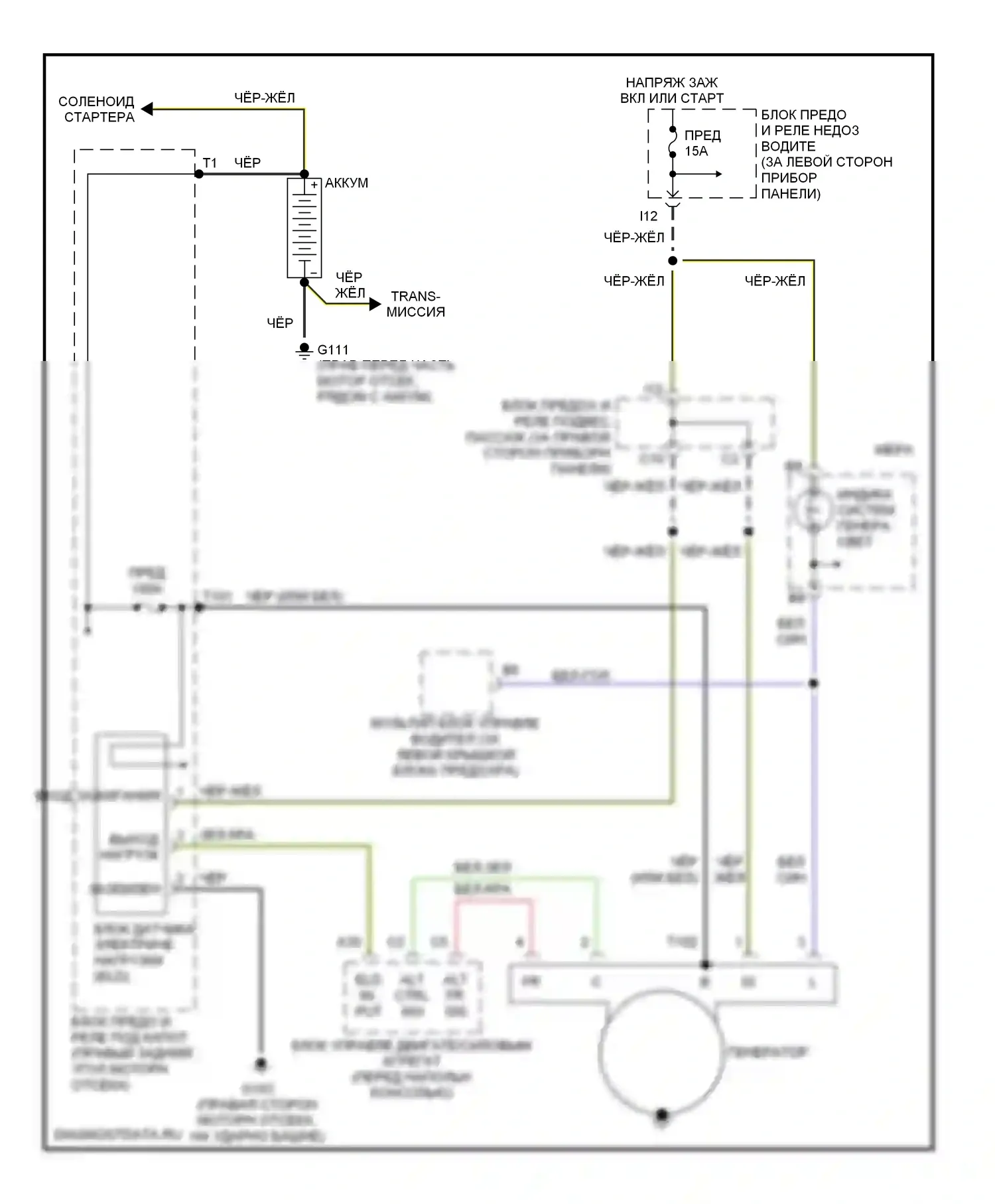 Accord Honda VI (1997-2002): 2.3l, электросхема генератора 