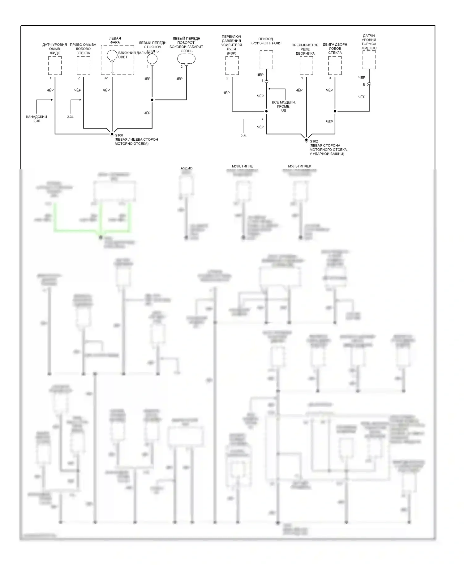 Accord Honda VI (1997-2002): Электросхема разводки массы (3 из 6) 