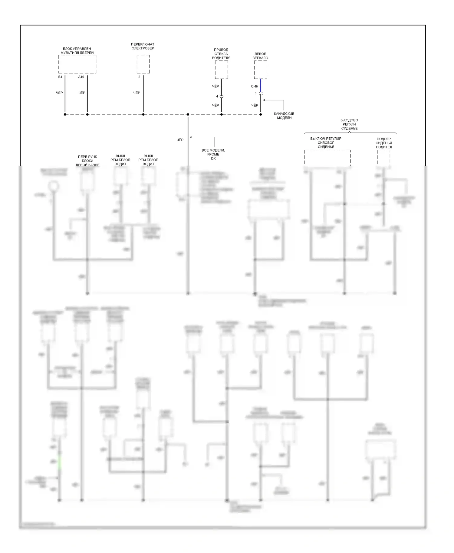 Accord Honda VI (1997-2002): Электросхема разводки массы (4 из 6) 