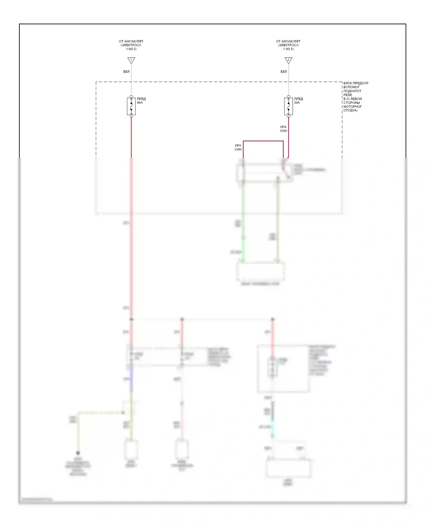 Accord Honda VII рестайлинг (2005-2008): Электросхема блока предохранителей реле, гибридного (5 из 5) 