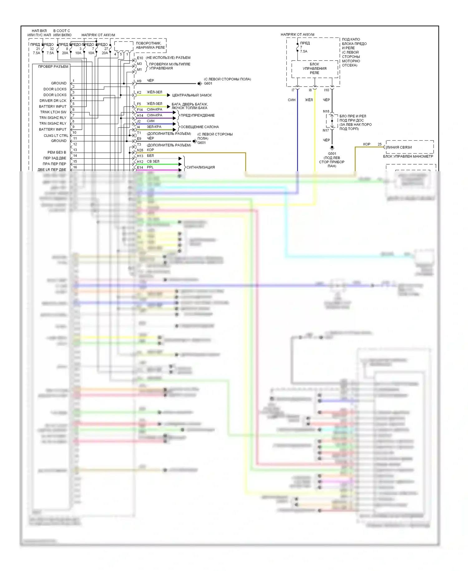 Accord Honda VII рестайлинг (2005-2008): Электросхема блоков управления кузовом, гибрид 