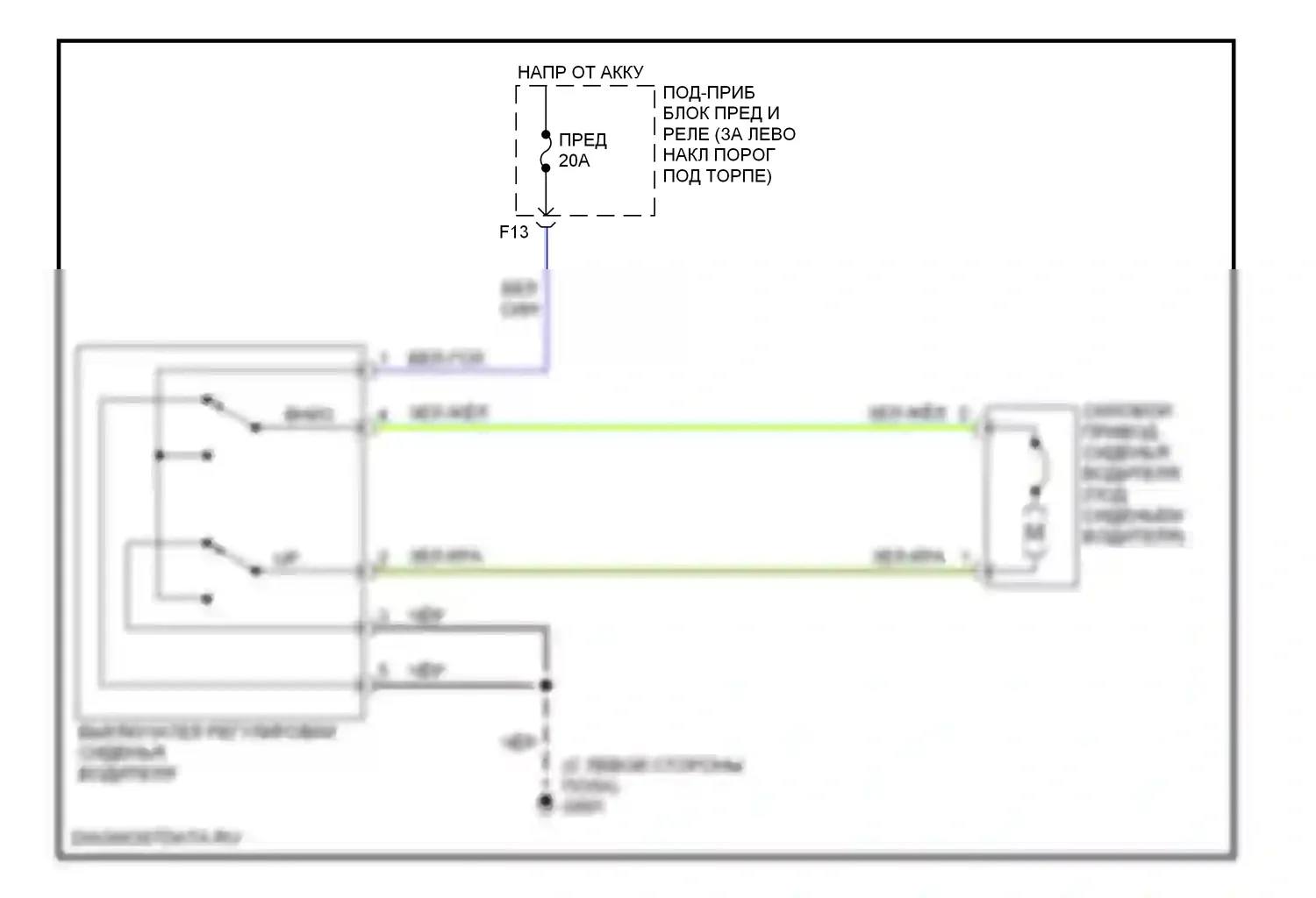 Accord Honda VII рестайлинг (2005-2008): 2-х сторонняя регулируемая электросхема сиденья с электроприводом 