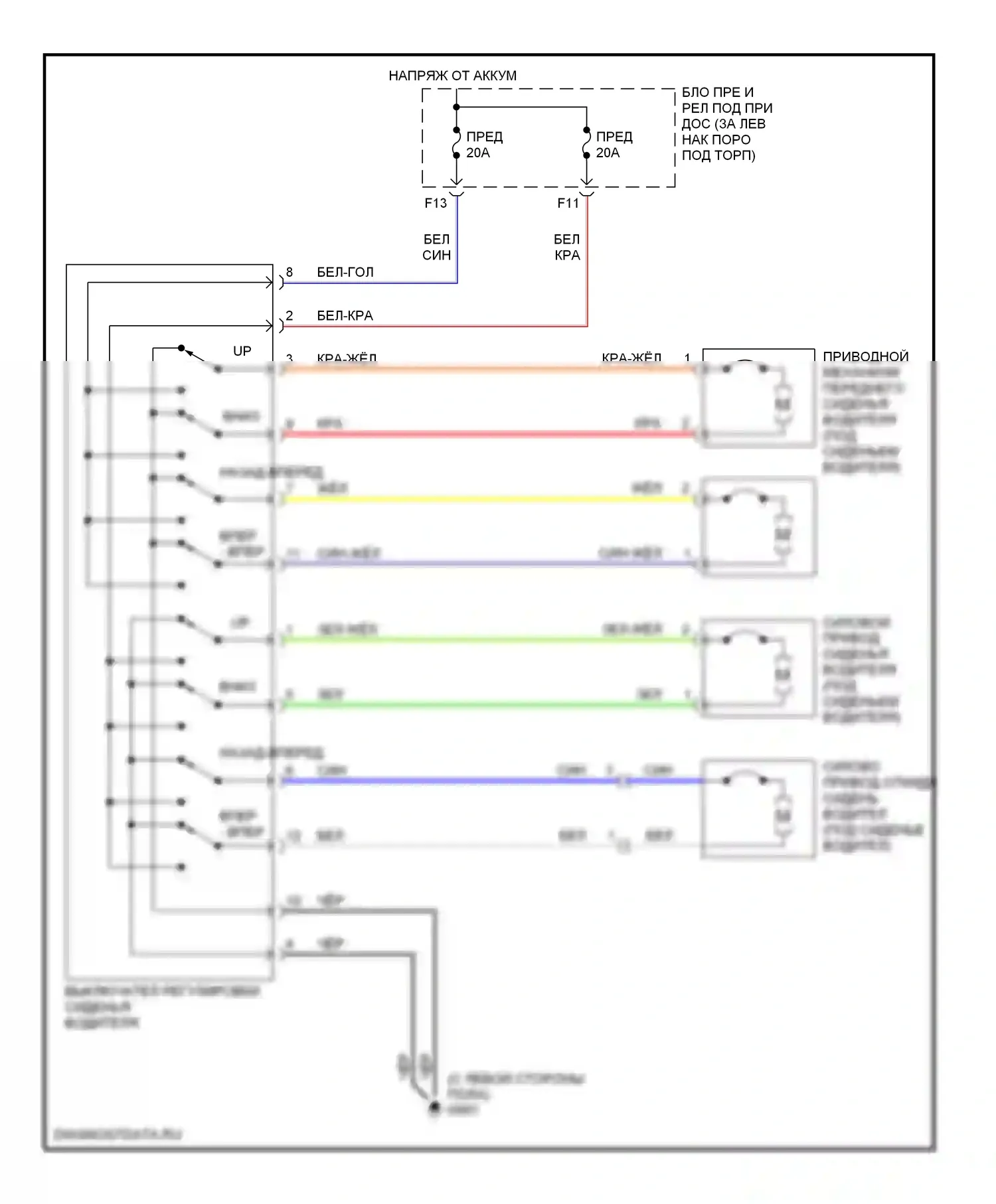 Accord Honda VII рестайлинг (2005-2008): 8-ходовая регулируемая электросхема сиденья с электроприводом 