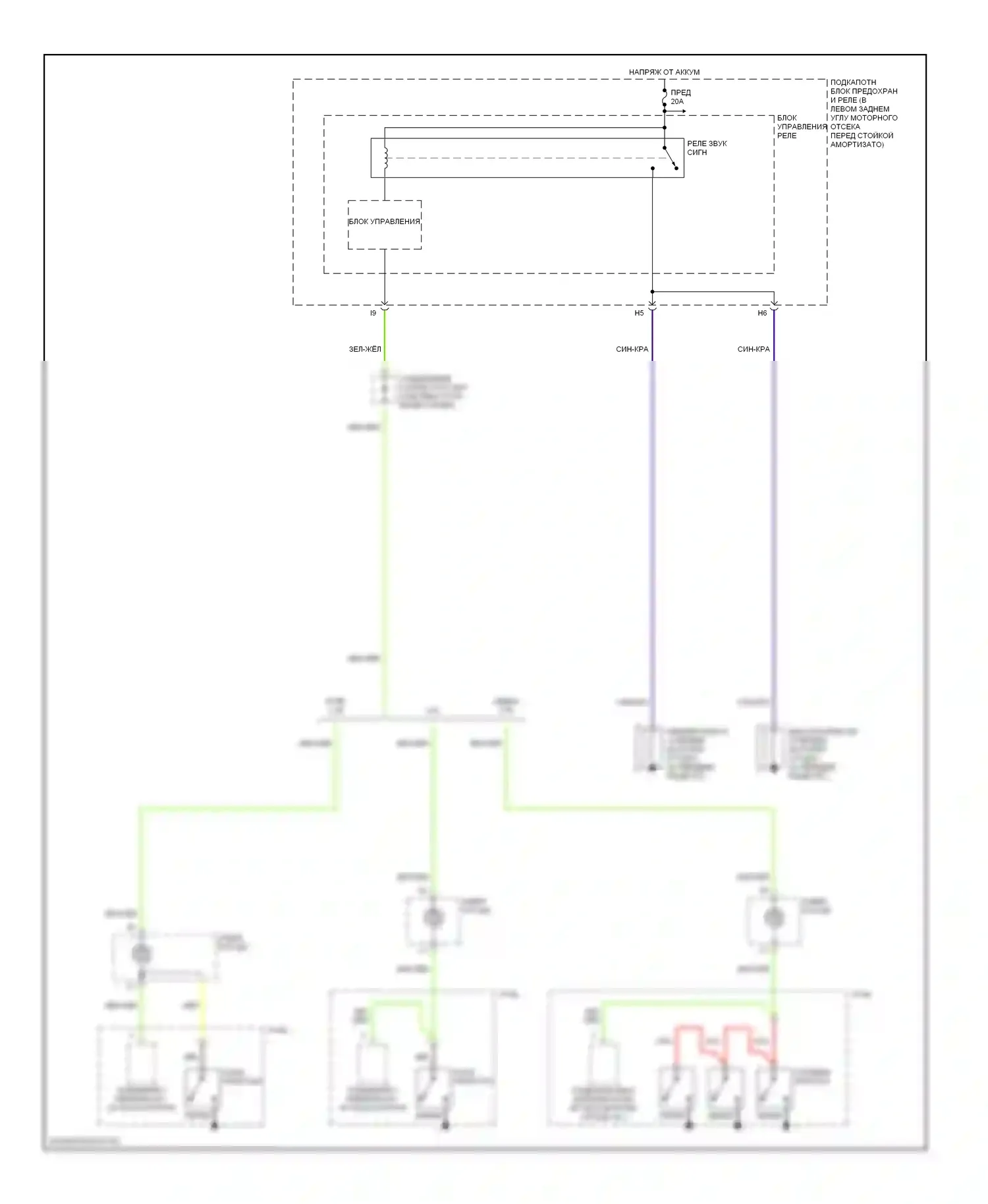 Accord Honda VII (2002-2006): Электросхема клаксона 