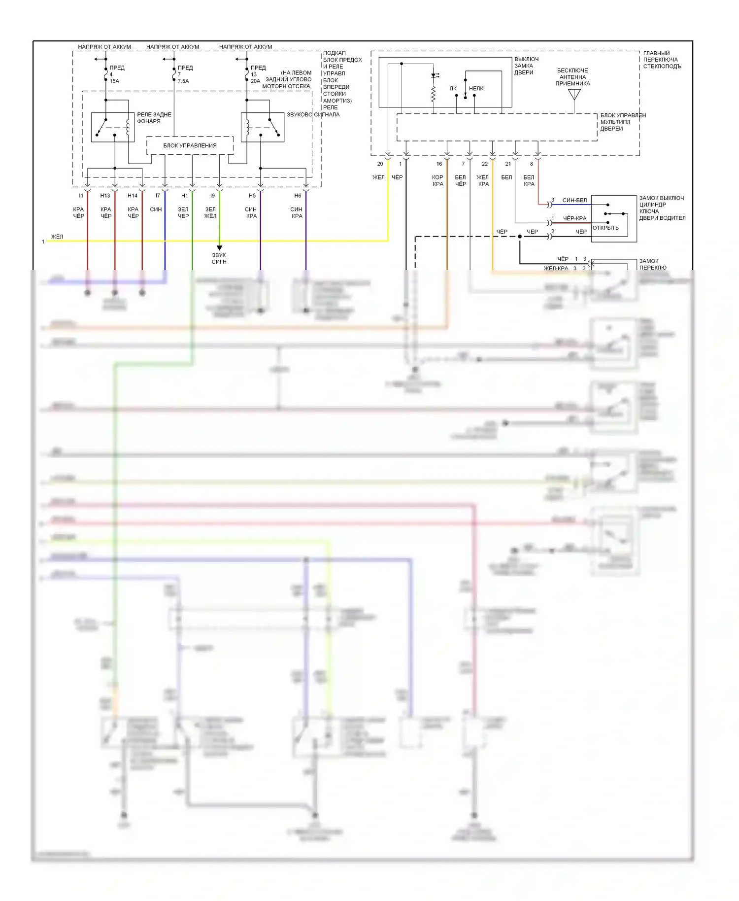 Accord Honda VII (2002-2006): Электросхема с защитой от взлома, заводская установка (2 из 2) 