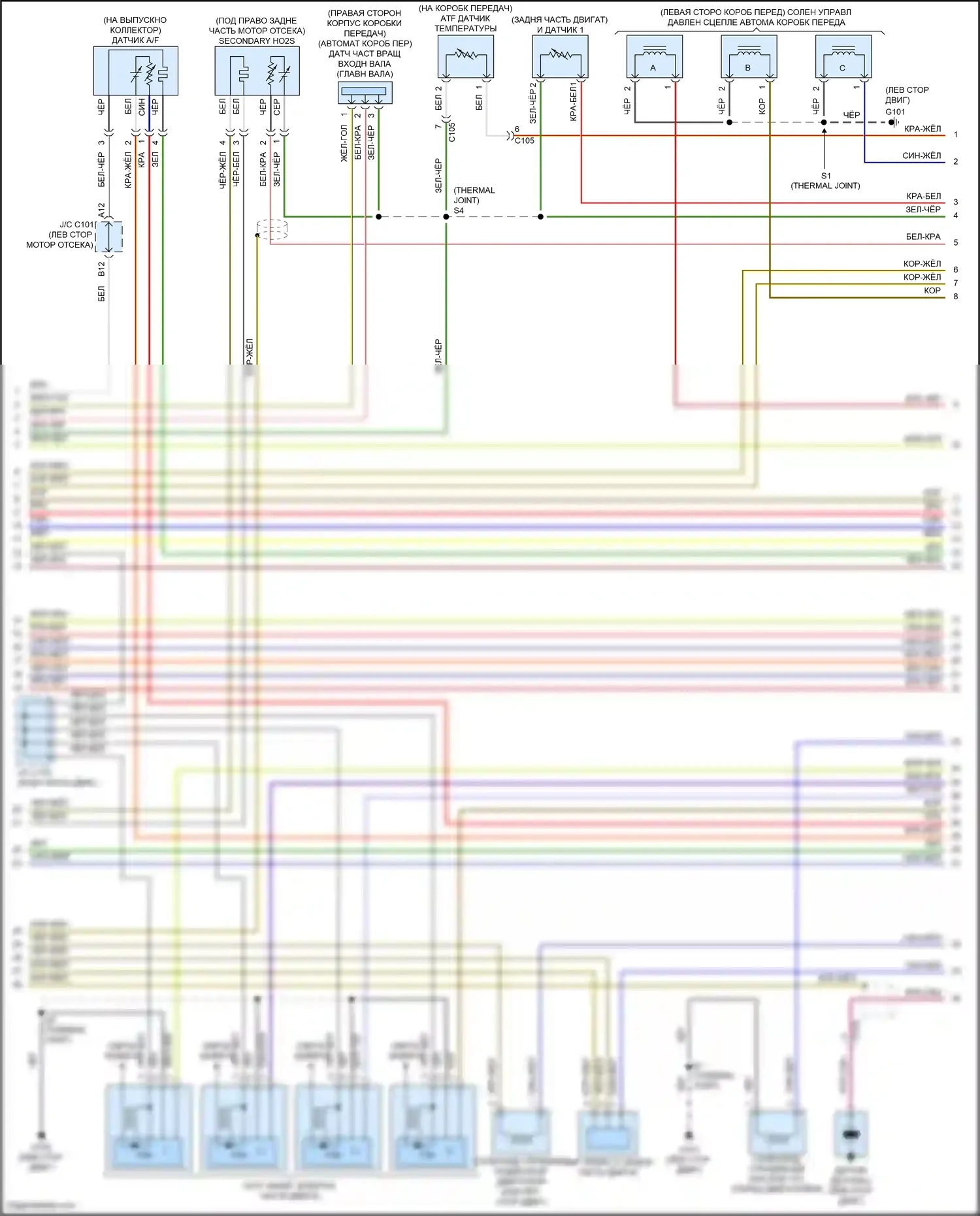 Accord Honda VIII рестайлинг (2011-2013): Электросхема двигателя 2.4л (4 из 5) 