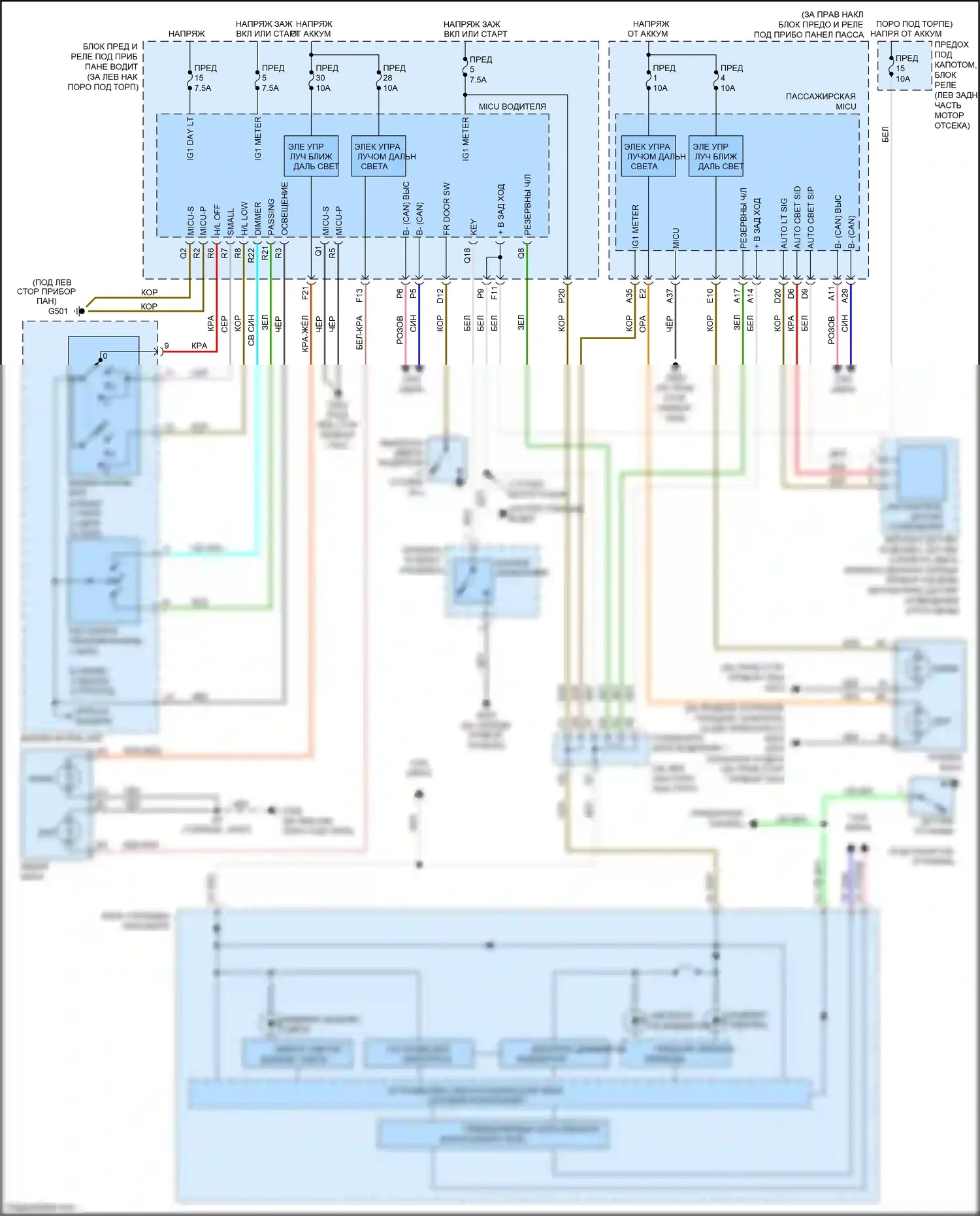 Accord Honda VIII рестайлинг (2011-2013): Электросхема фар 