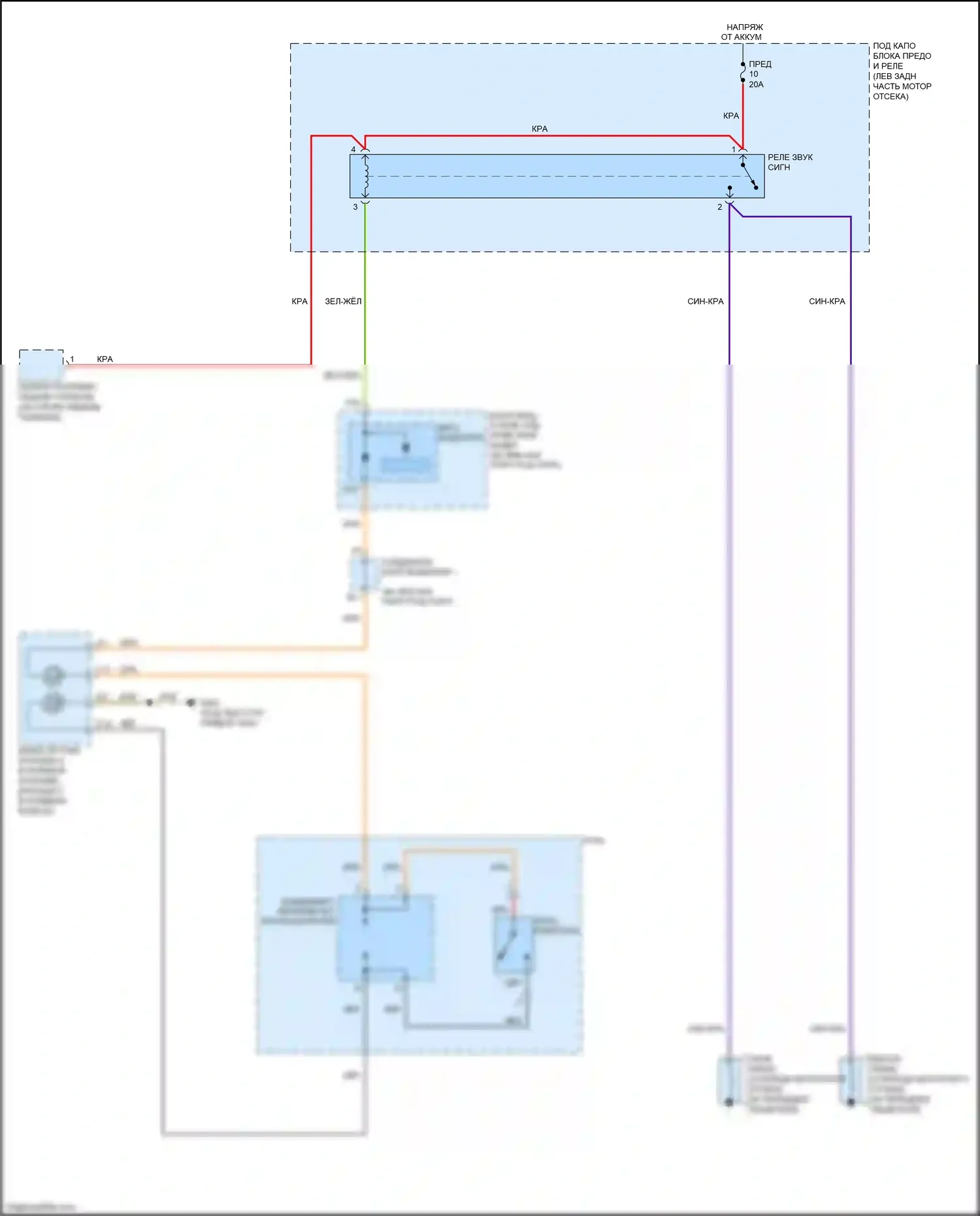 Accord Honda VIII рестайлинг (2011-2013): Электросхема клаксона 