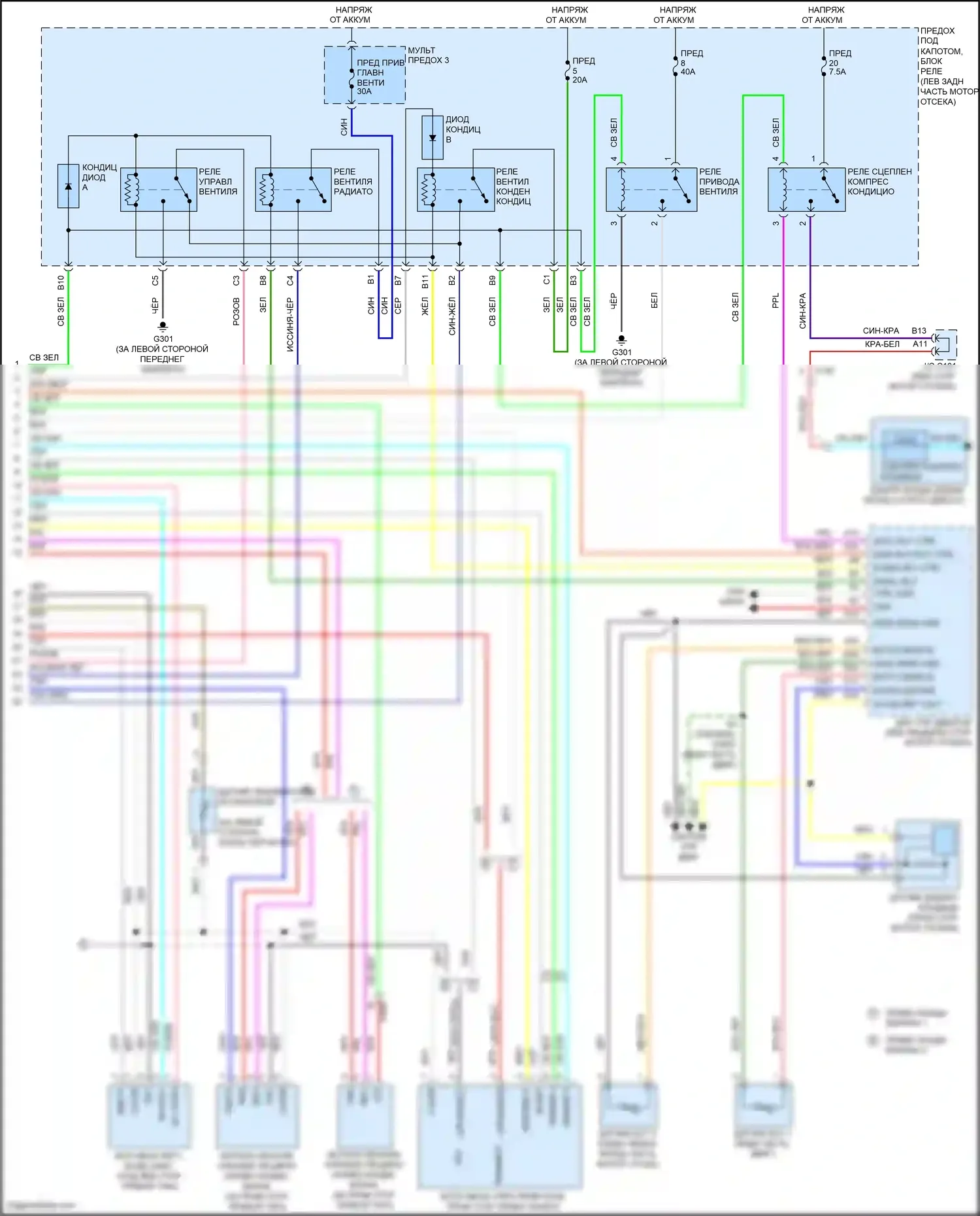Accord Honda VIII рестайлинг (2011-2013): 2.4л, электросхема ручного кондиционера (2 из 2) 