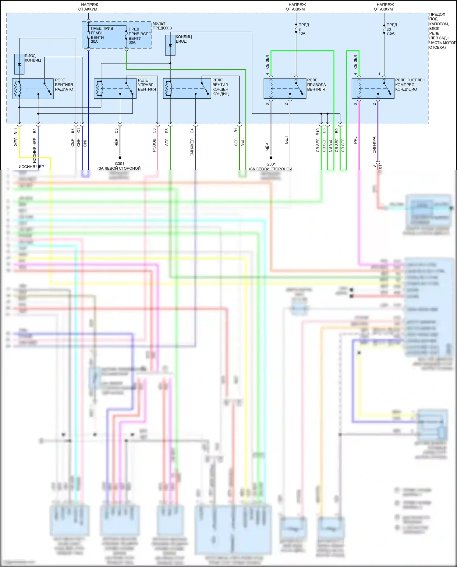 Accord Honda VIII рестайлинг (2011-2013): 3.5л, электросхема ручного кондиционера (2 из 2) 