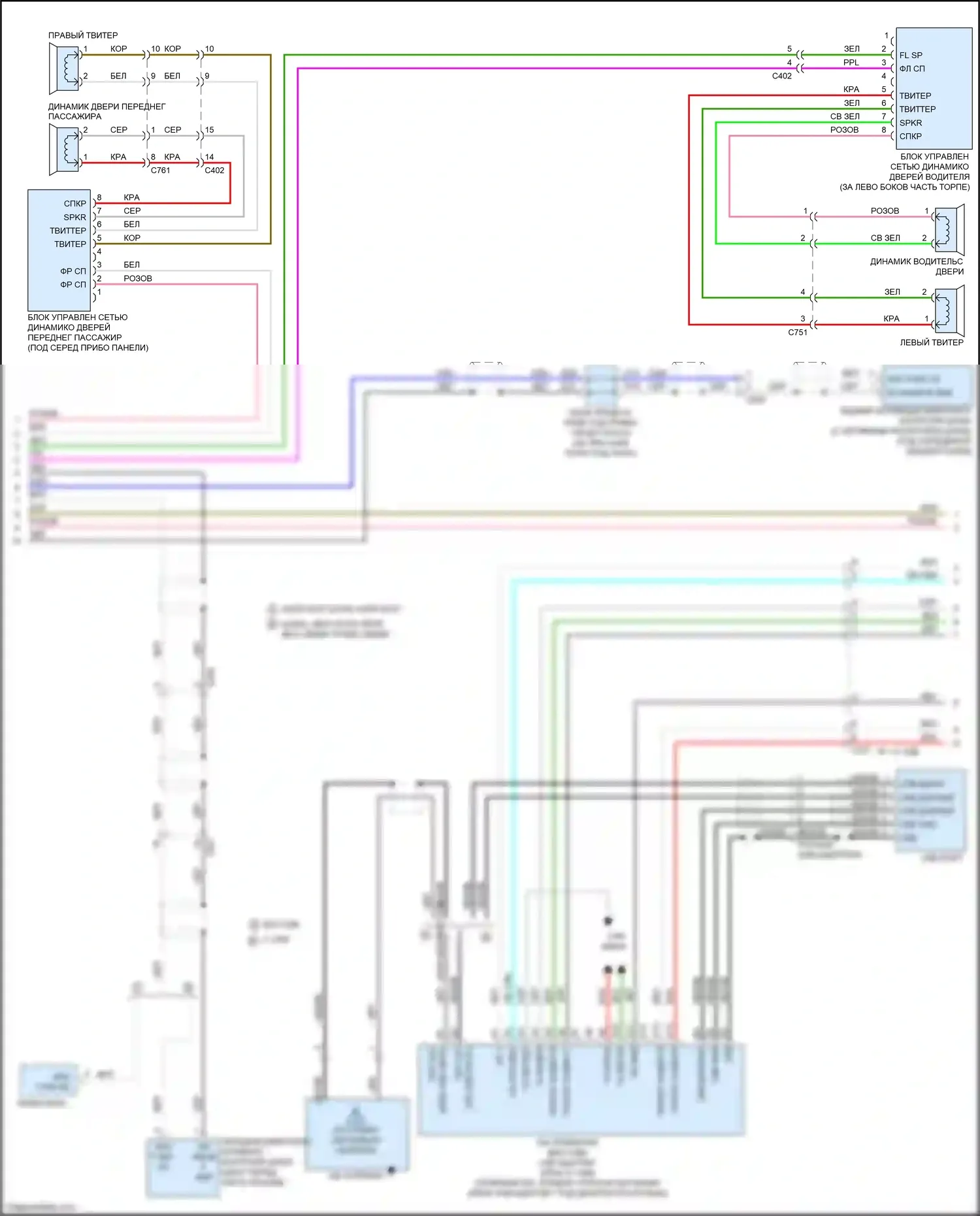 Accord Honda VIII рестайлинг (2011-2013): Электросхема премиум- магнитолы, без навигации (2 из 3) 