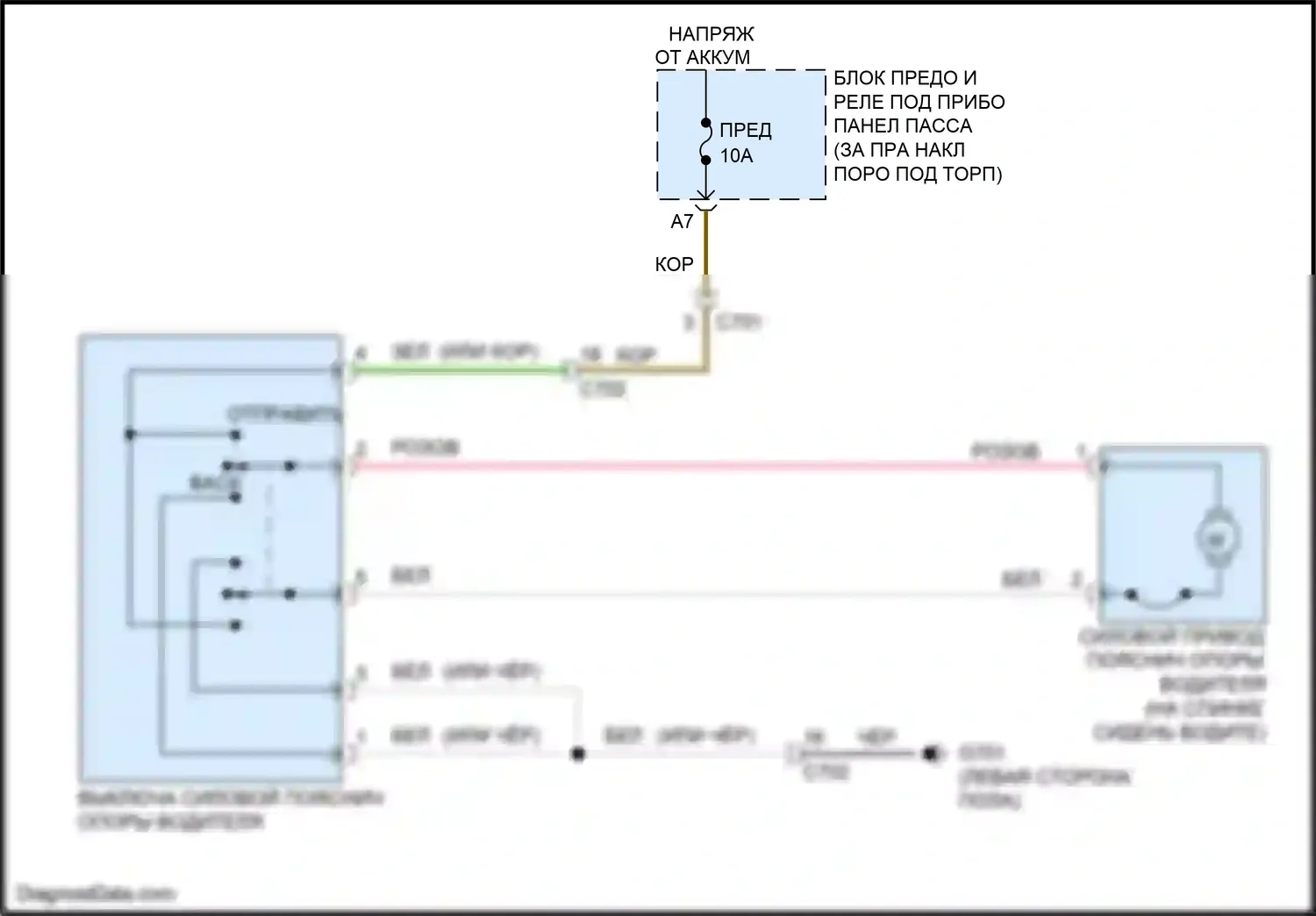 Accord Honda VIII рестайлинг (2011-2013): Поясничная электросхема водителя 