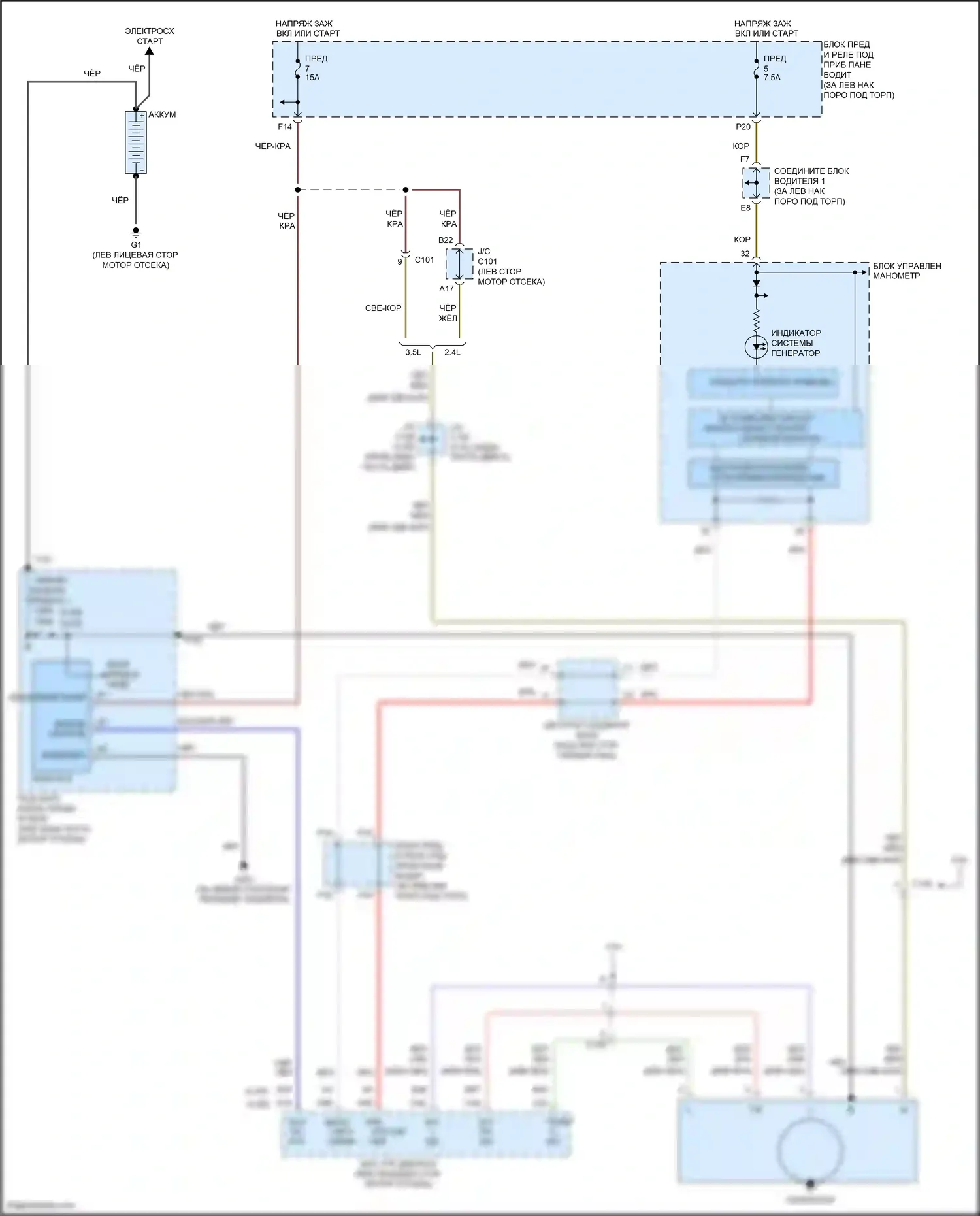 Accord Honda VIII рестайлинг (2011-2013): 3.5l, электросхема генератора 
