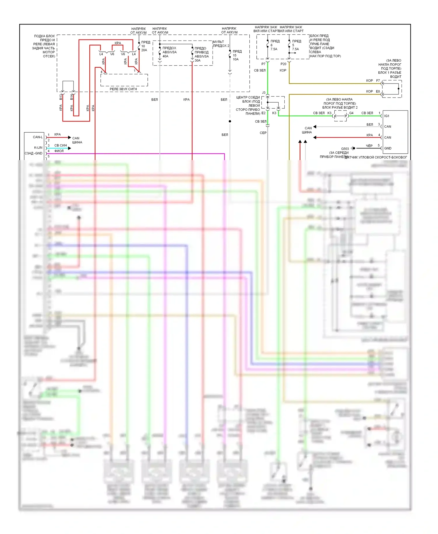 Accord Honda VIII (2007-2011): Антиблокировочная система abs электросхема, с vsa 