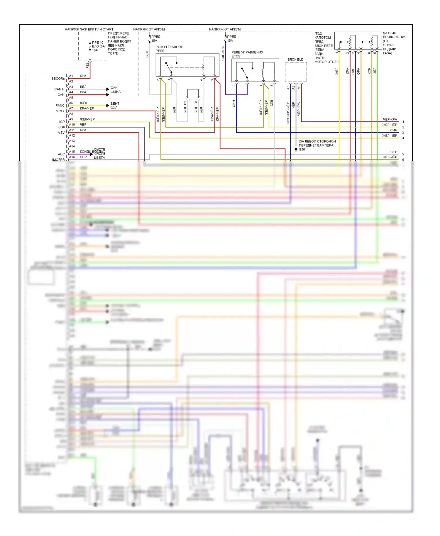 Accord Honda VIII (2007-2011): Электросхема двигателя 2.4л (1 из 5) 