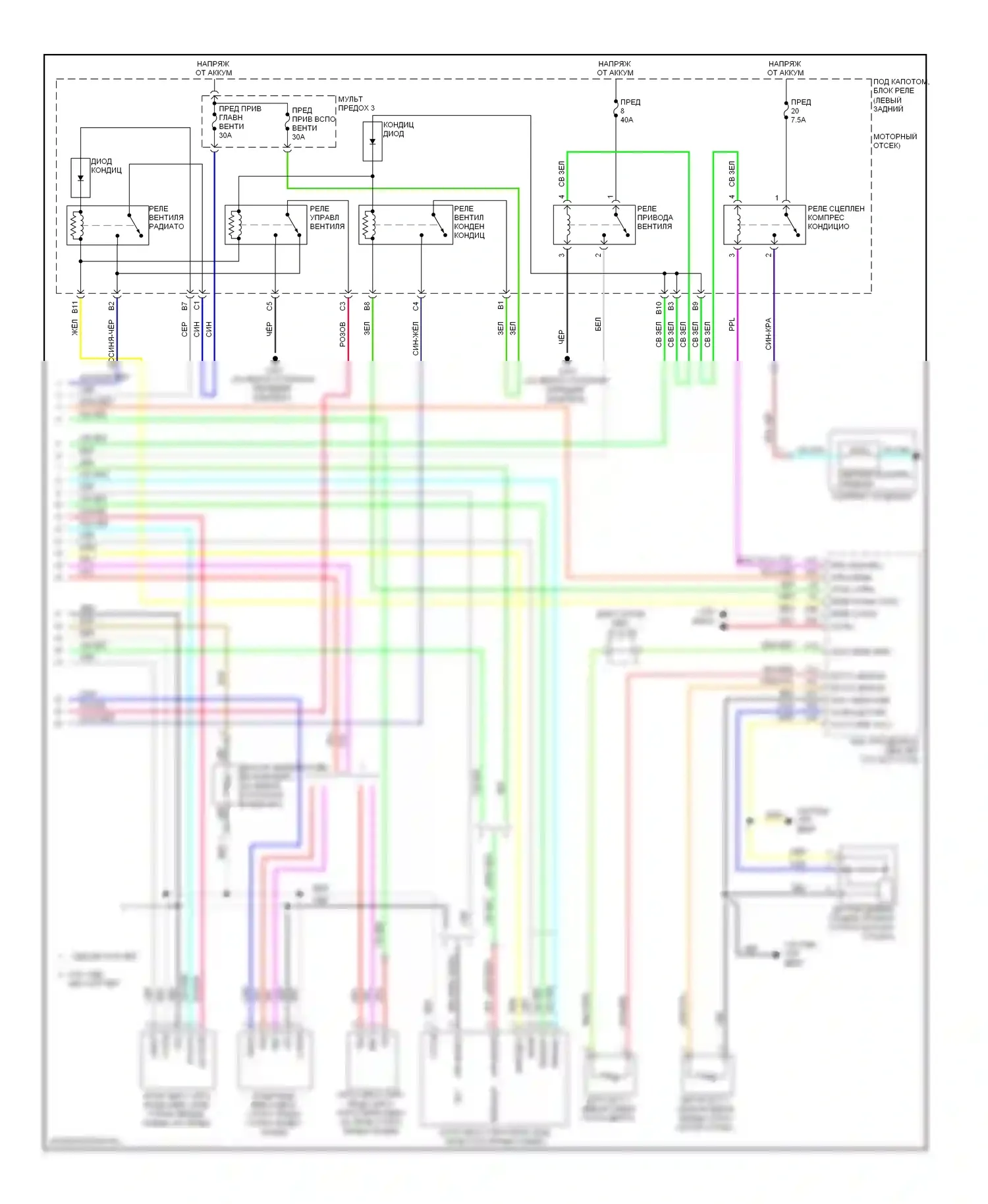 Accord Honda VIII (2007-2011): 3.5л, электросхема ручного кондиционера (2 из 2) 