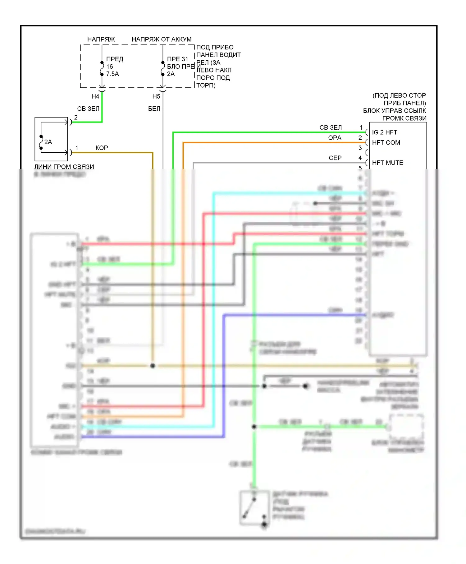 Accord Honda VIII (2007-2011): Электросхема блока громкоговорящей связи, аксессуар honda 