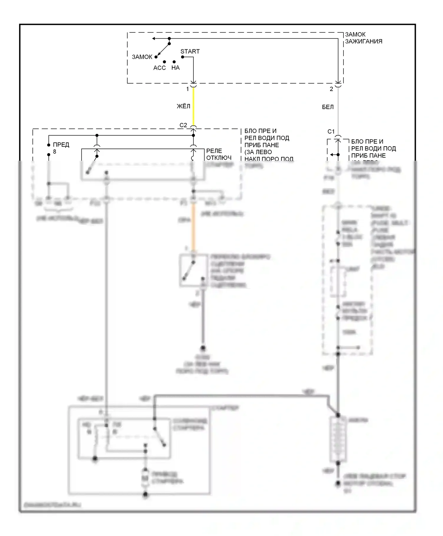 Accord Honda VIII (2007-2011): 2.4l, электросхема стартера, ручная коробка передач 