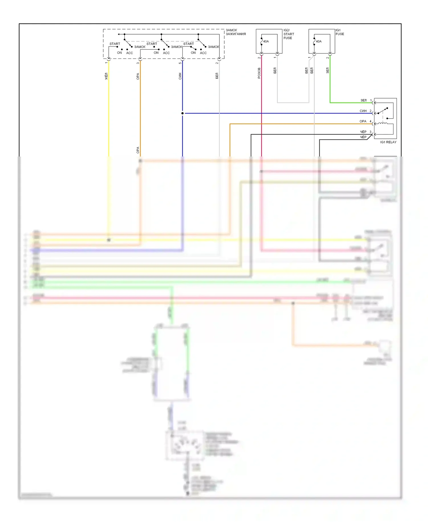 Accord Honda VIII (2007-2011): Электросхема удаленного стартера (2 из 2) 
