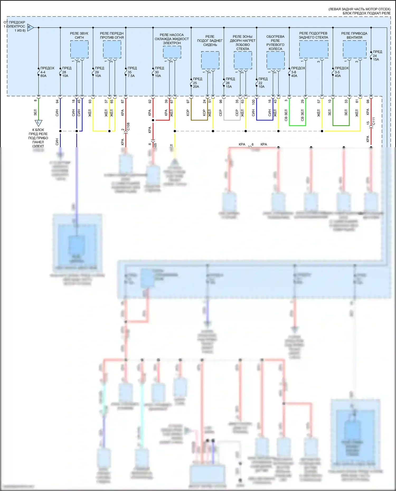 Accord Honda X рестайлинг (2020-2023): Электросхема блока предохранителей реле, гибридного (2 из 6) 