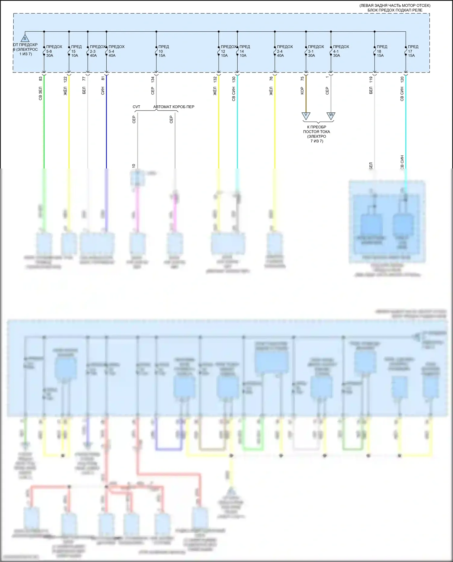 Accord Honda X рестайлинг (2020-2023): Электросхема блока предохранителей реле, кроме гибридного (6 из 7) 